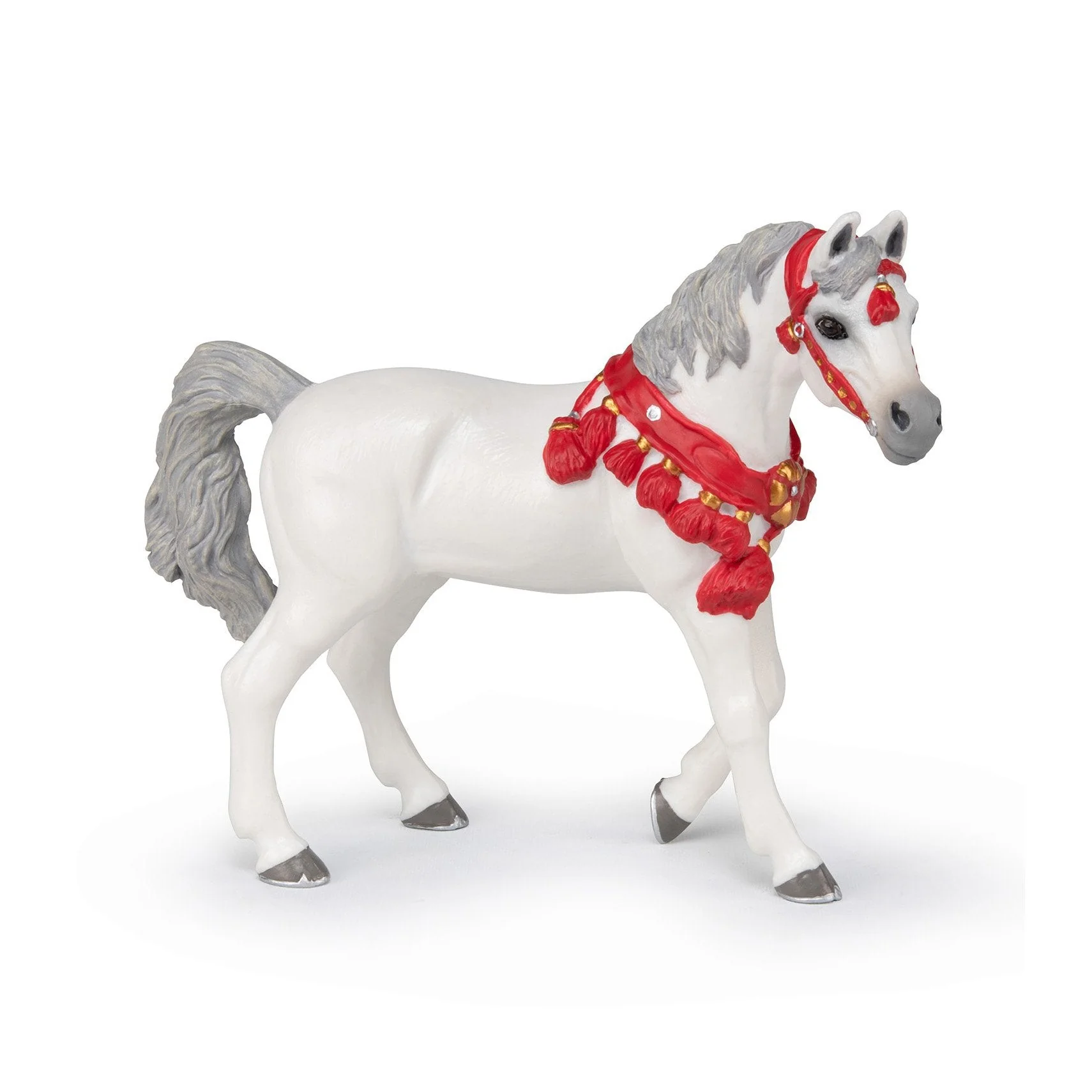 Papo White Arabian Horse in Parade Dress - Image 5
