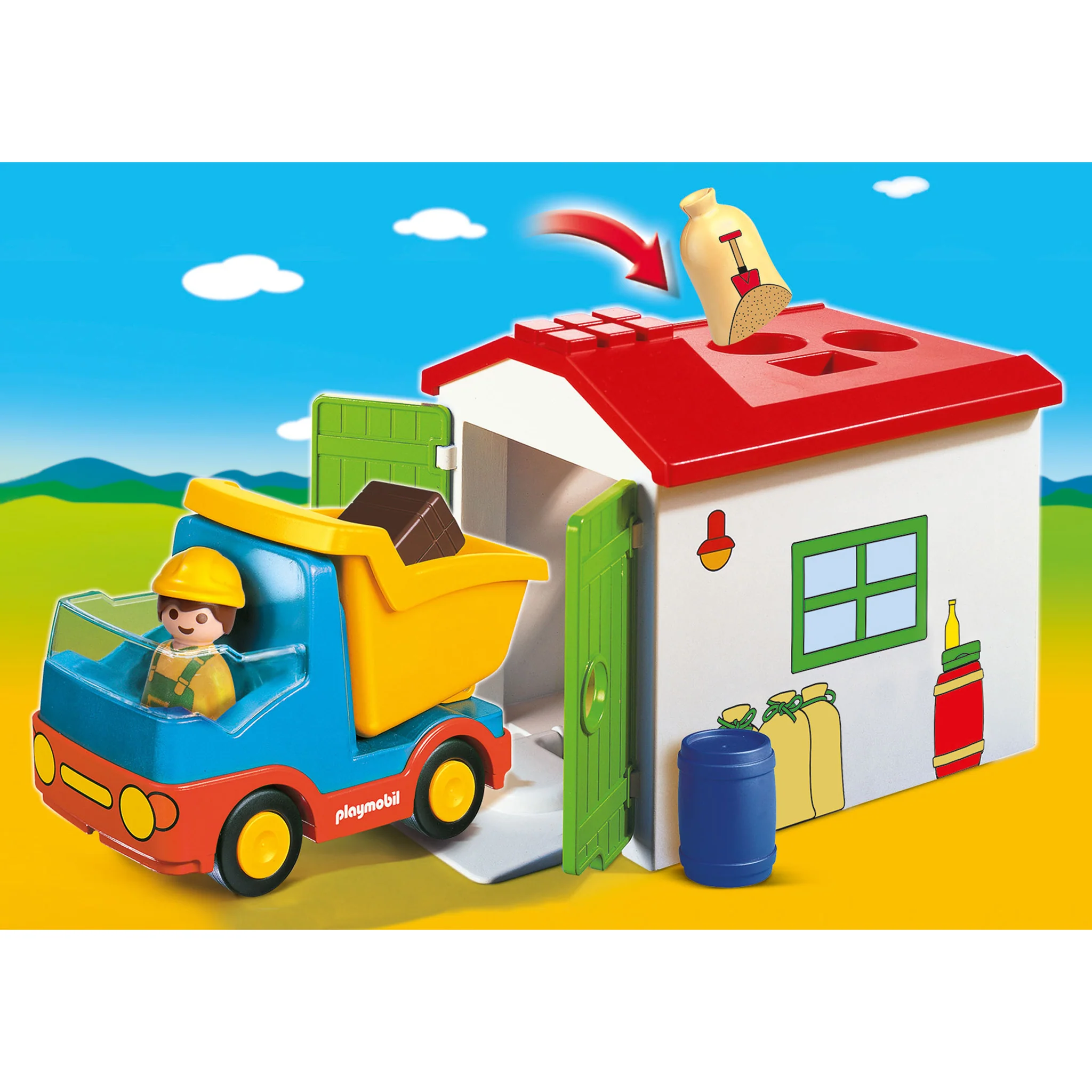 Playmobil 1.2.3 Construction Truck with Garage - Image 5