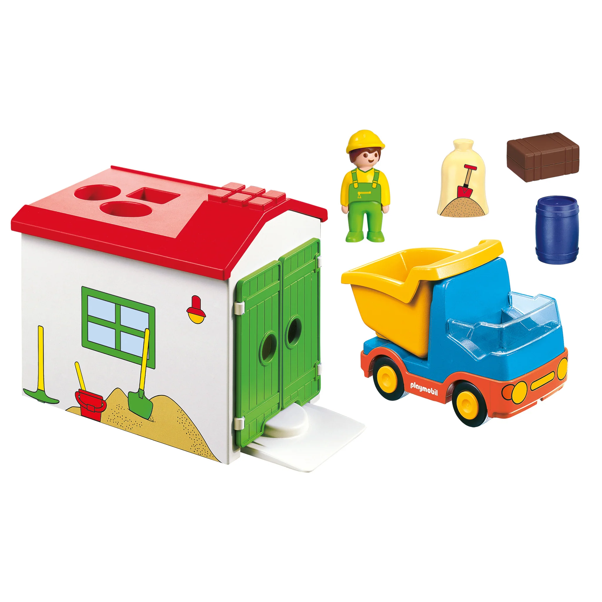 Playmobil 1.2.3 Construction Truck with Garage - Image 6
