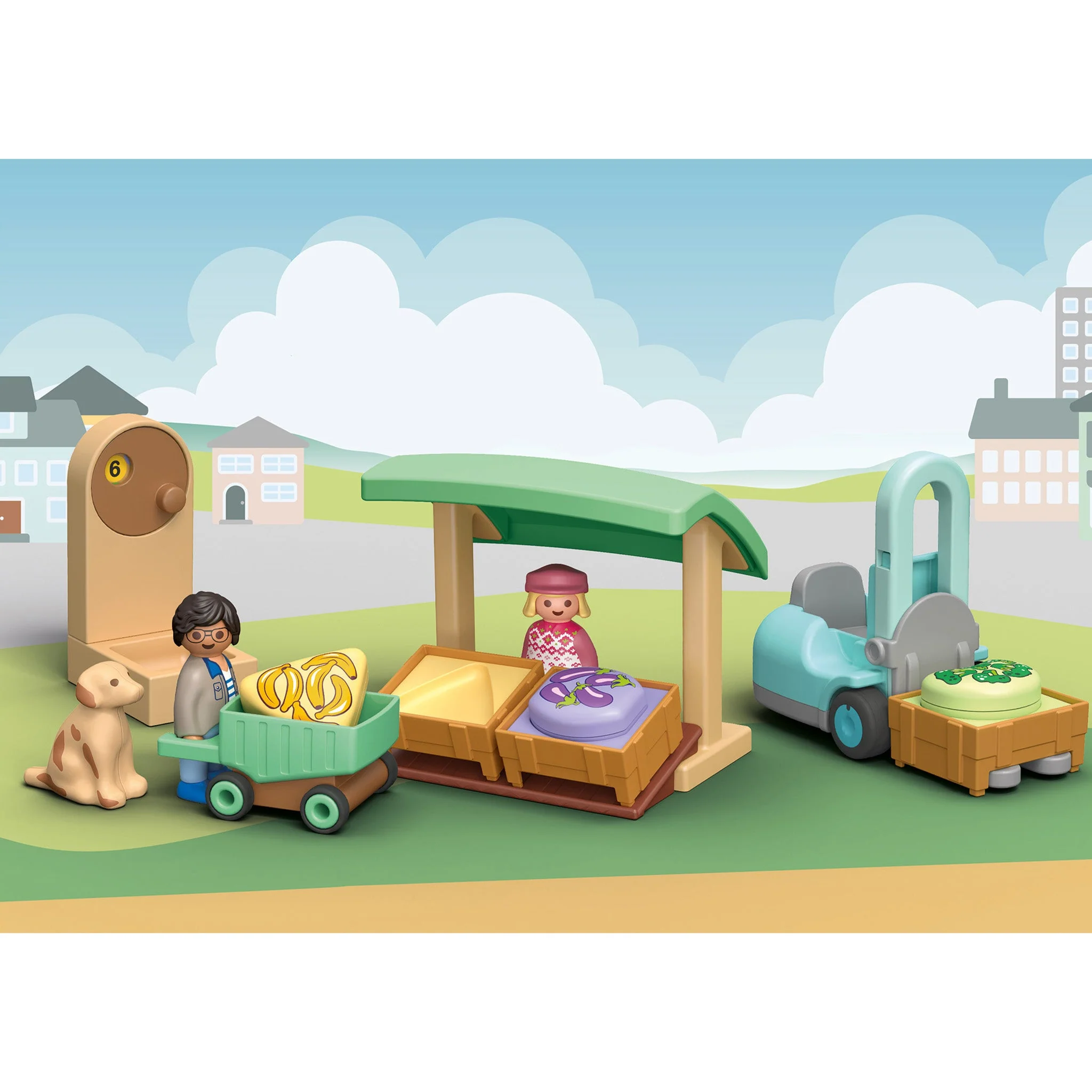 Playmobil 1.2.3 Organic Market Stall & Forklift - Pre Sale - Image 2
