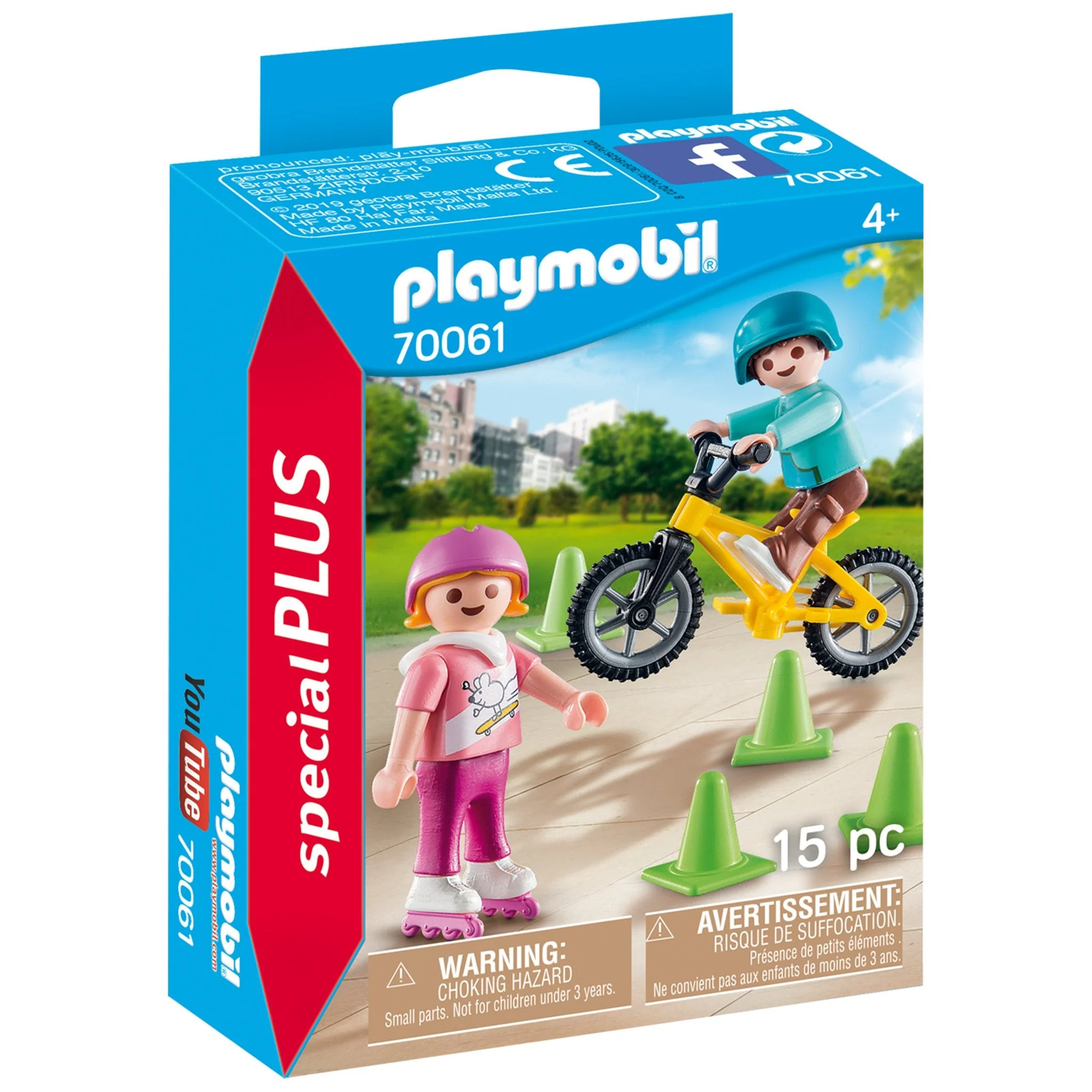 Playmobil Children with Skates and Bike
