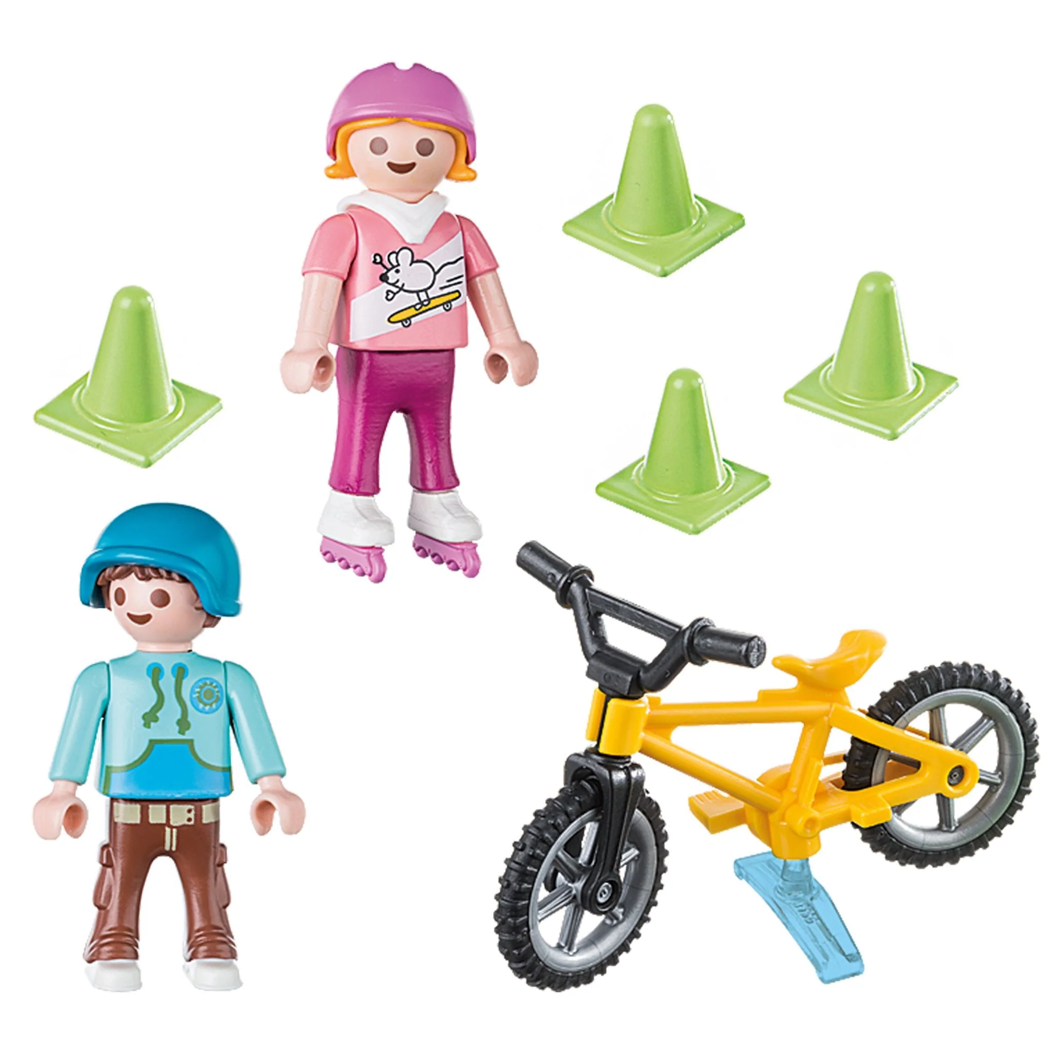 Playmobil Children with Skates and Bike - Image 2