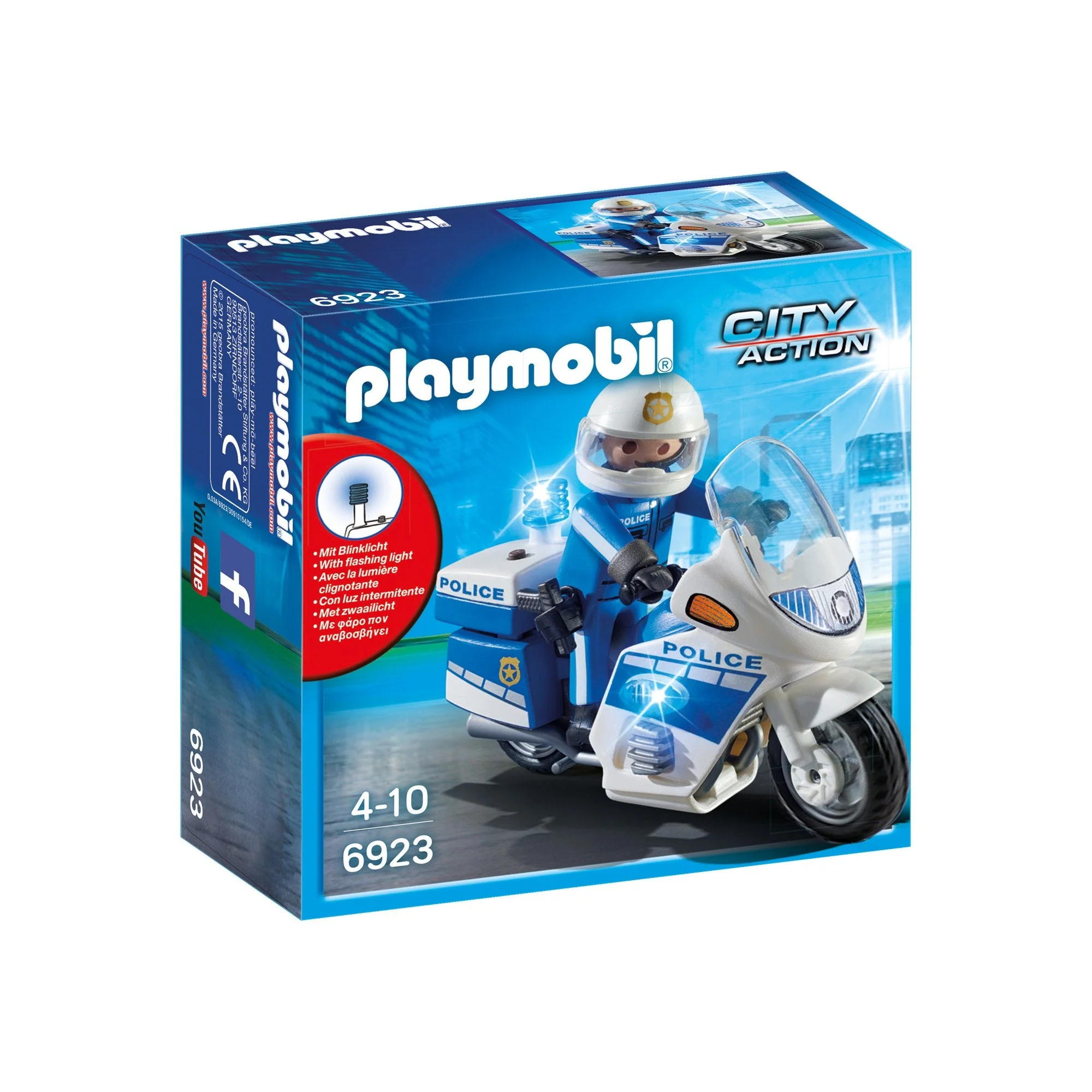 Playmobil City Action Police Bike with LED Light