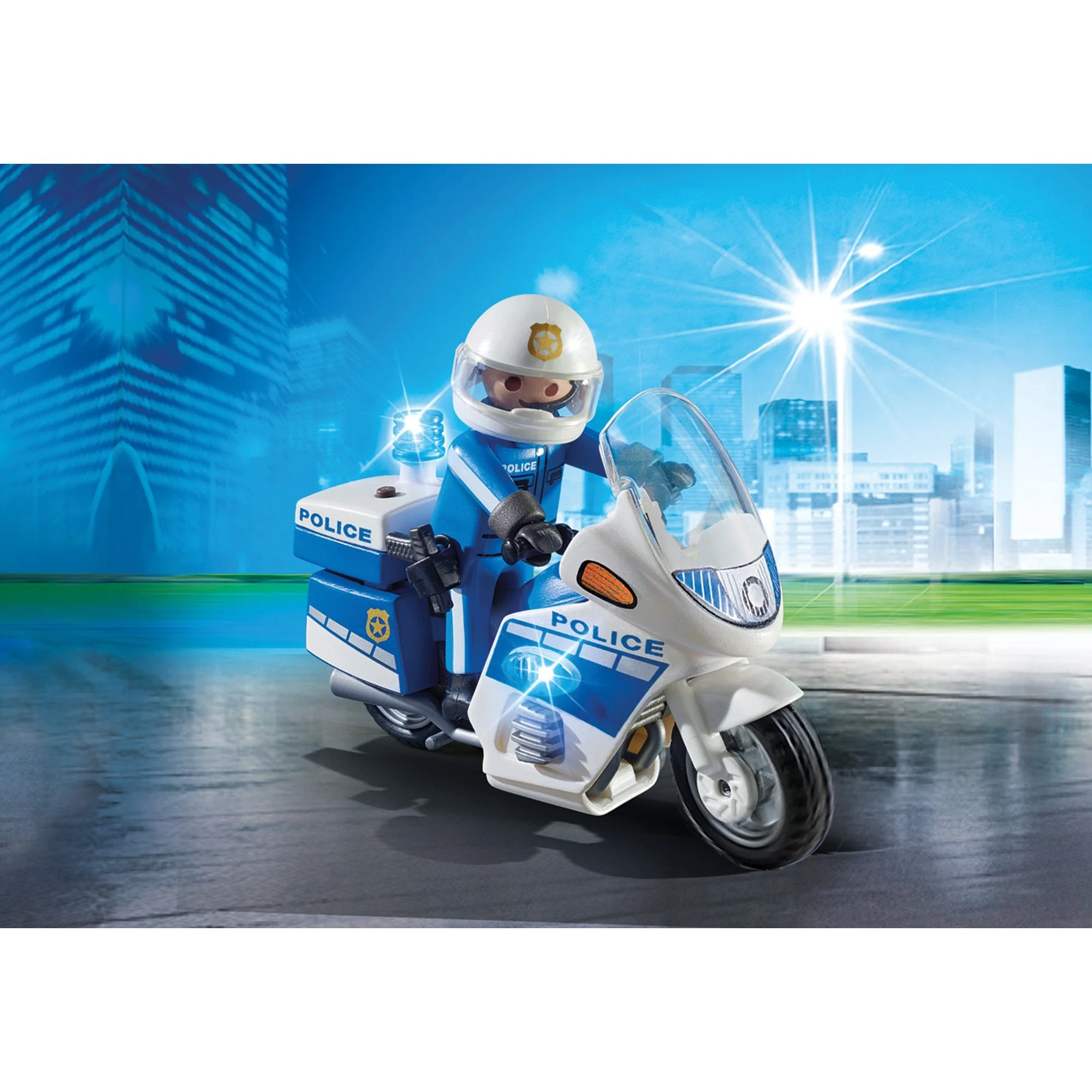 Playmobil City Action Police Bike with LED Light - Image 2