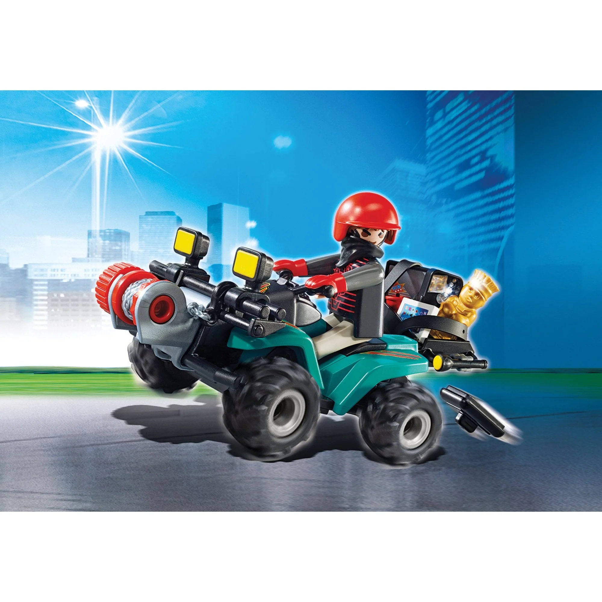 Playmobil City Action Robber's Quad with Loot - Image 4