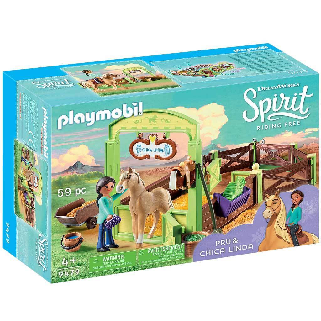 Playmobil DreamWorks Spirit Riding Free Pru & Chica Linda with Horse Stall
