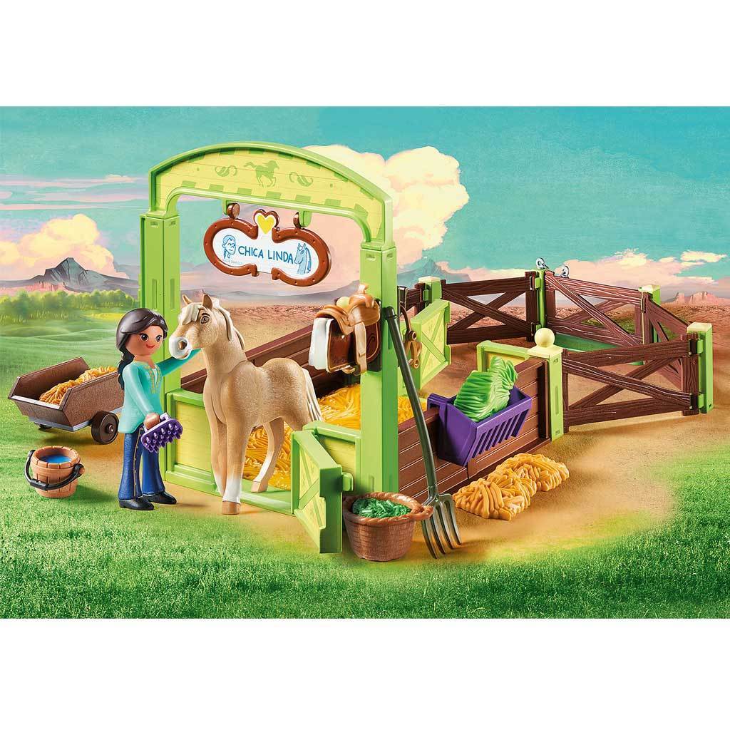 Playmobil DreamWorks Spirit Riding Free Pru & Chica Linda with Horse Stall - Image 4