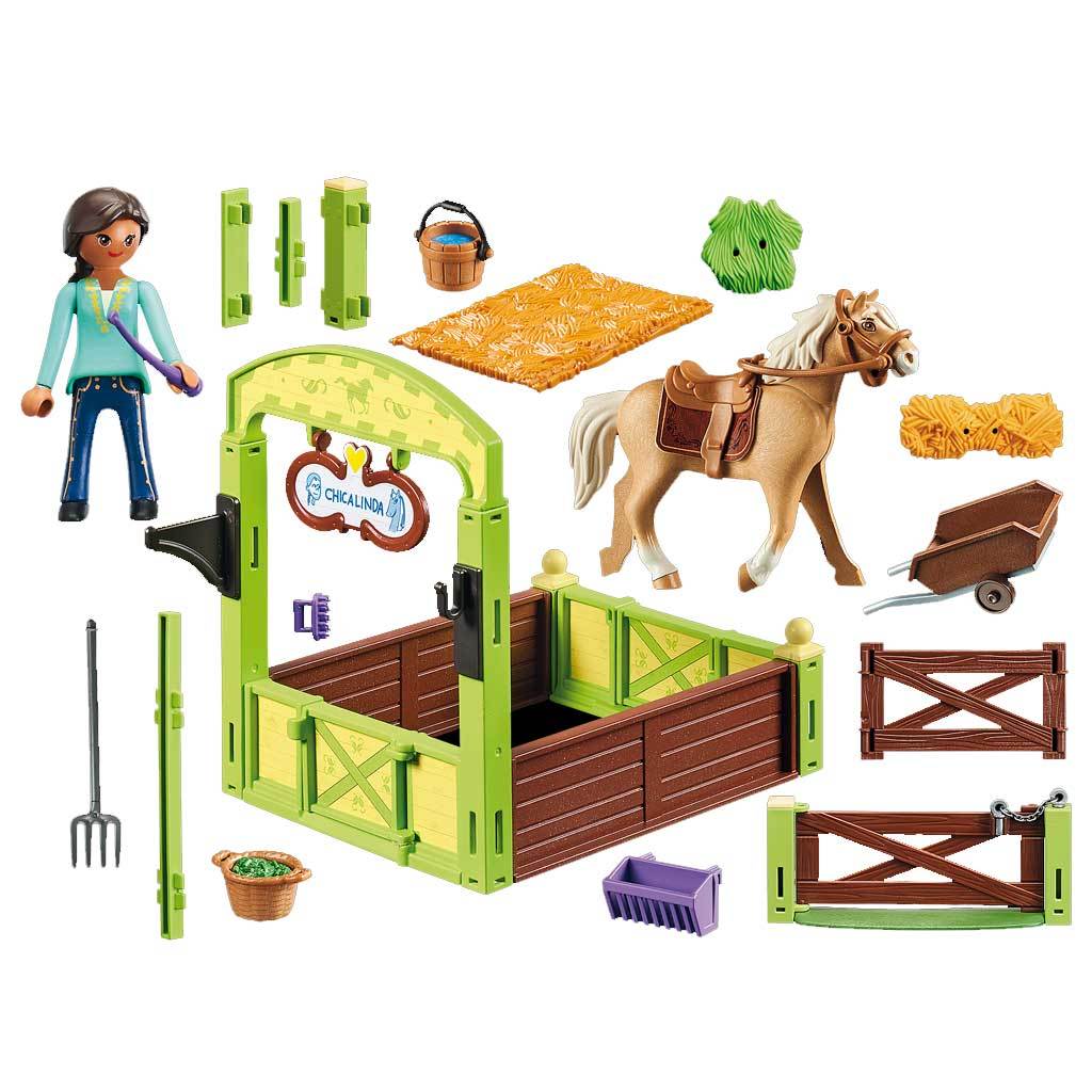 Playmobil DreamWorks Spirit Riding Free Pru & Chica Linda with Horse Stall - Image 5