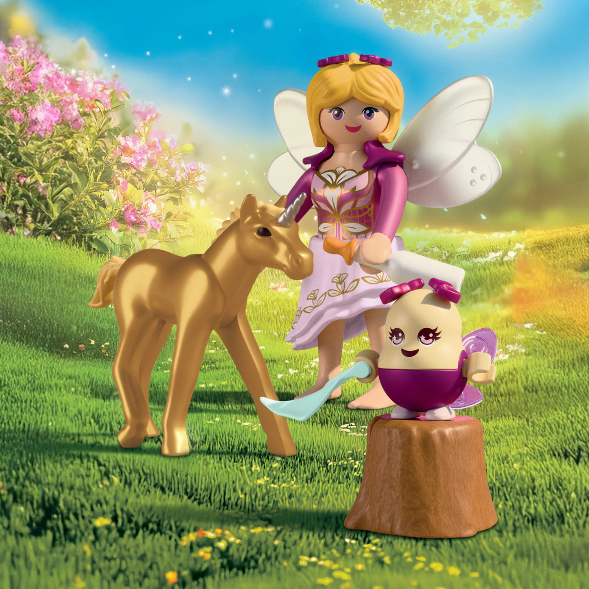 Playmobil Golden Unicorn Foal with Fairy - Image 4
