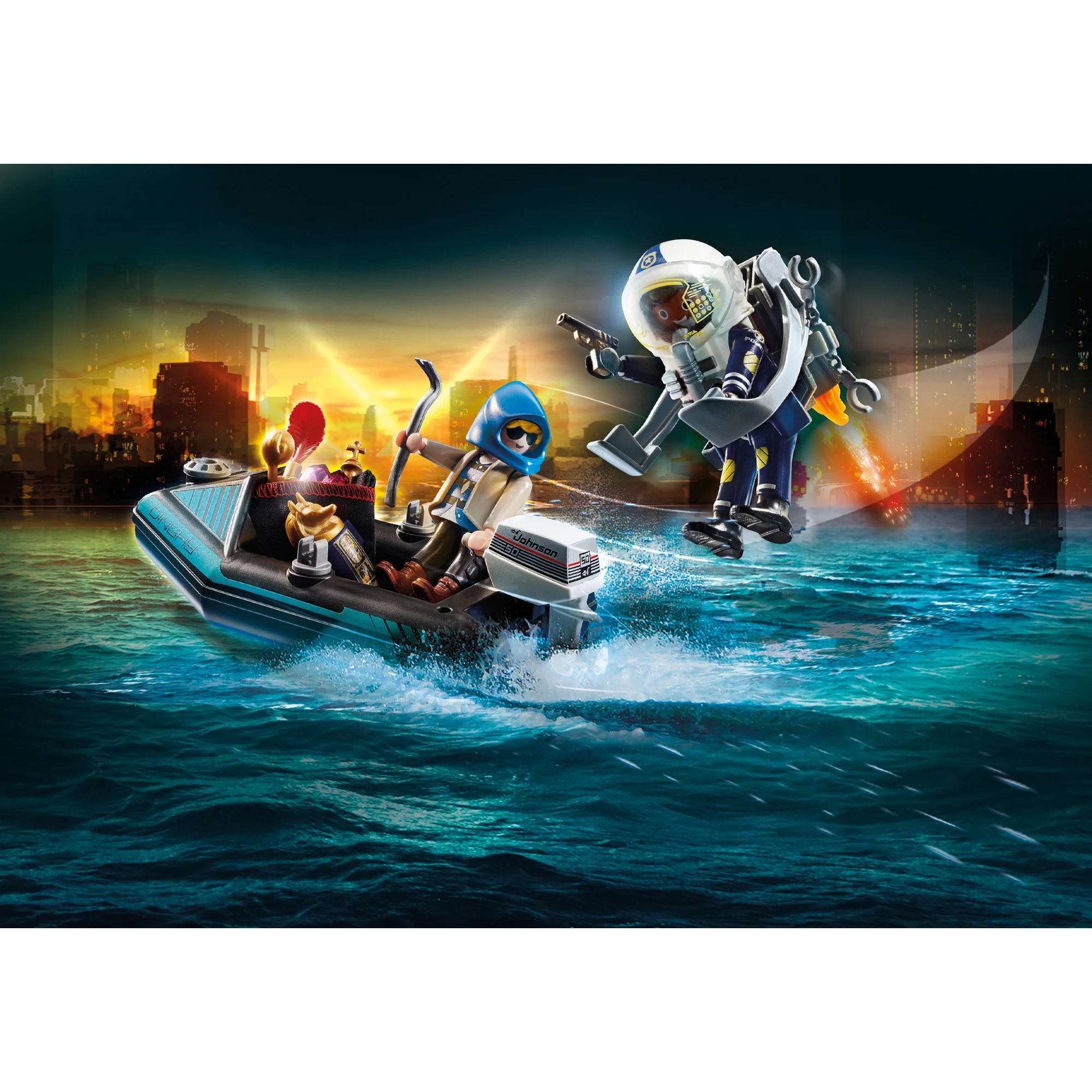 Playmobil Police Jet Pack with Boat - Image 3