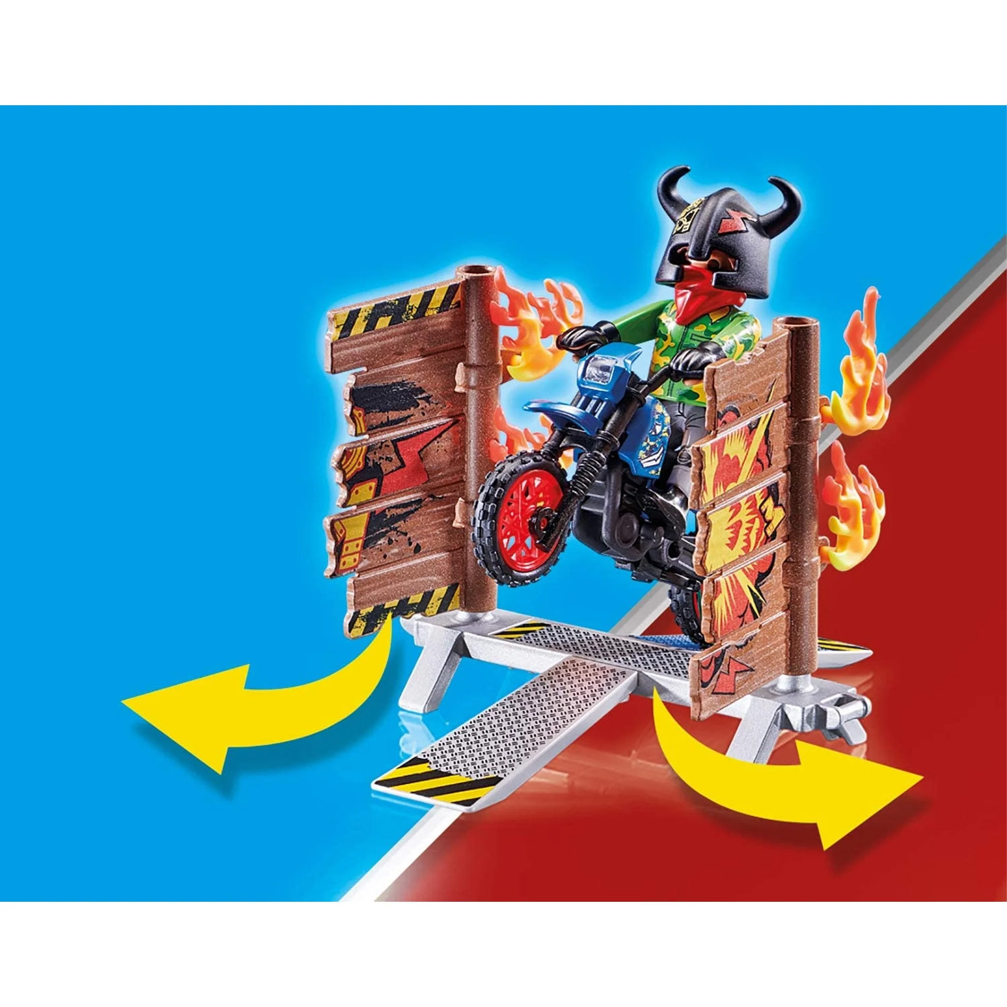 Playmobil Stunt Show Motocross with Fiery Wall - Image 5