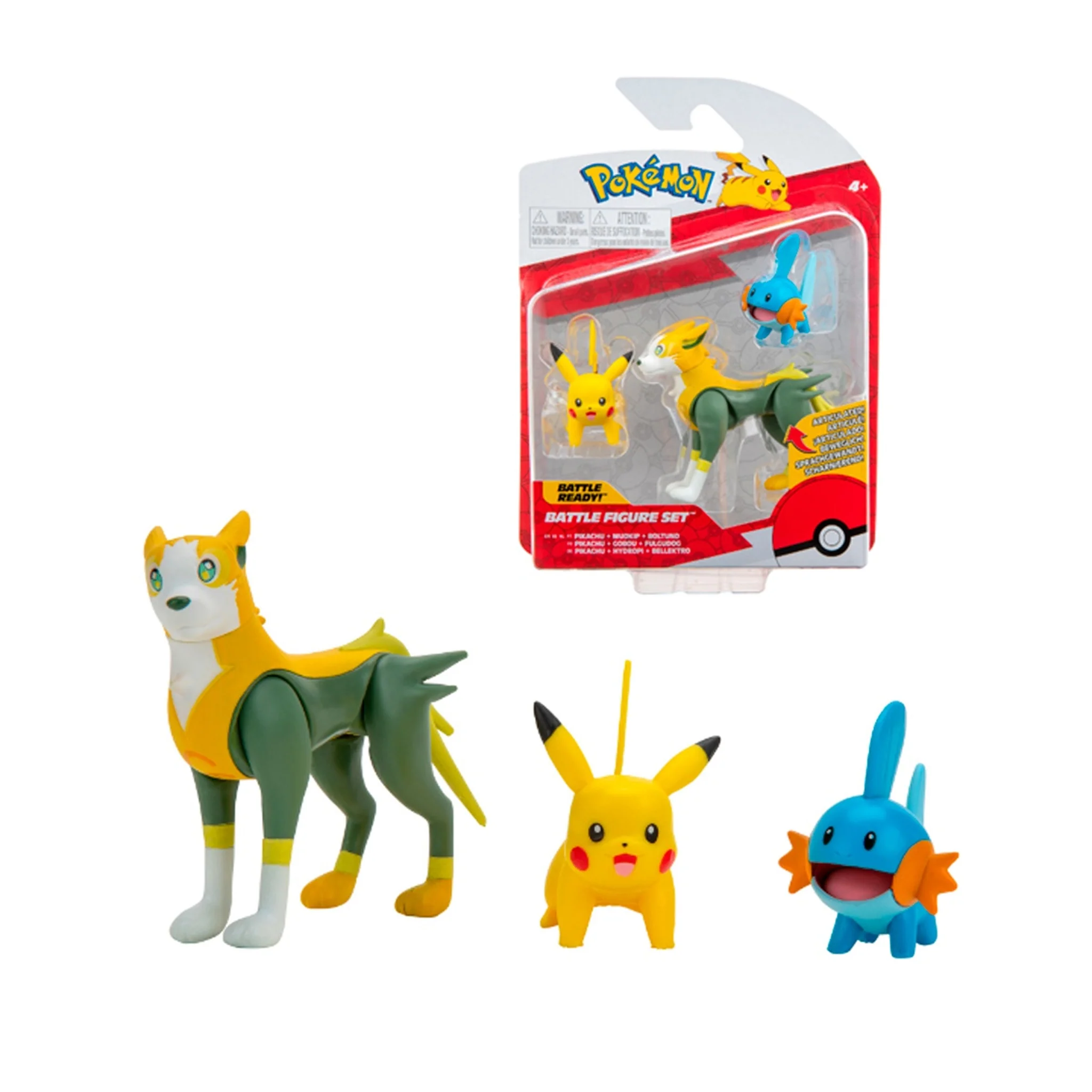 Pokemon Battle Figure Set - Mudkip, Pikachu & Boltund - Image 2