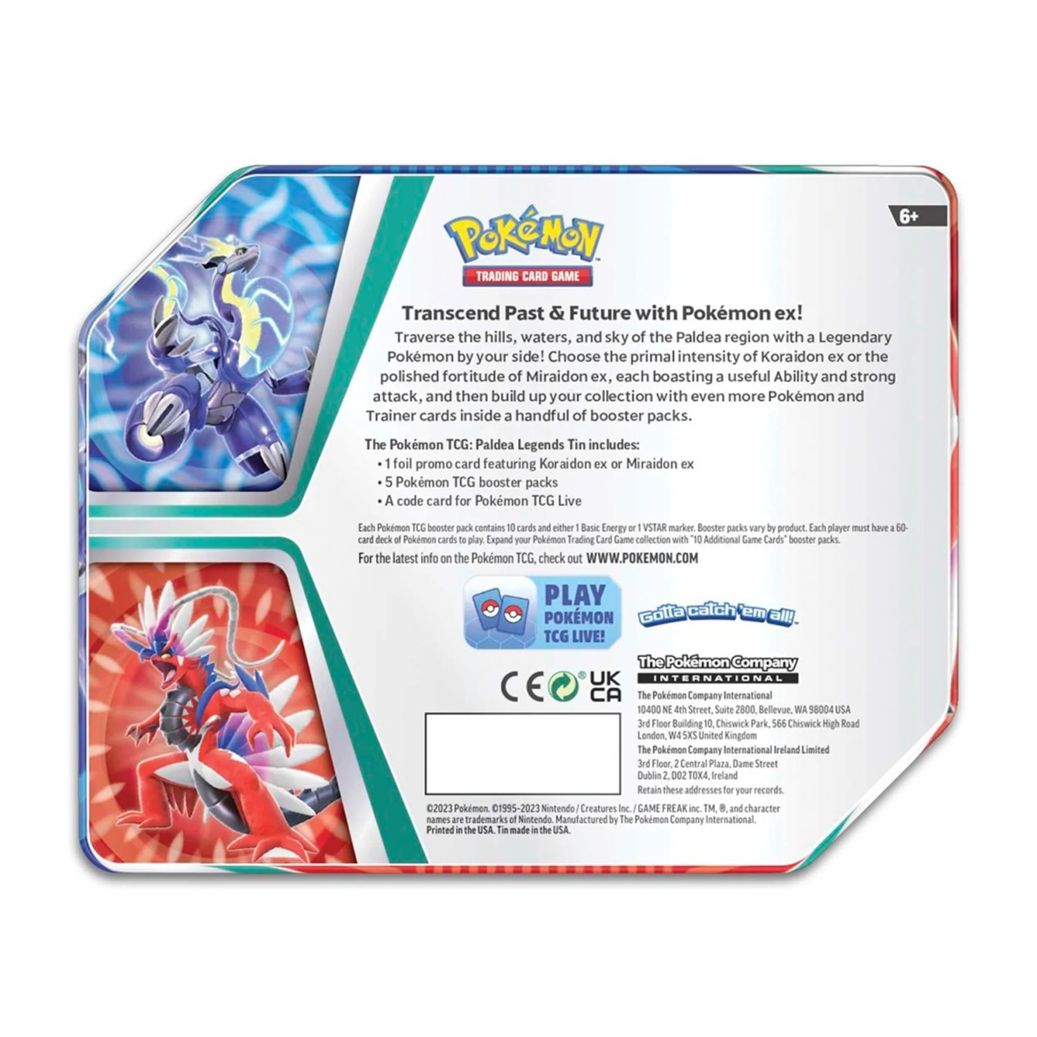 Pokemon TCG Paldea Legends Tin - Koraidon ex - Image 5