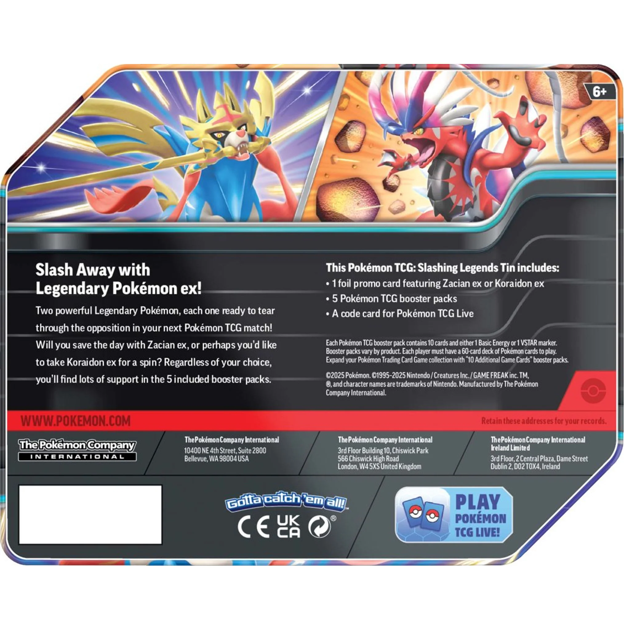 Pokemon TCG Slashing Legends Tin - Koraidon Ex - Image 2