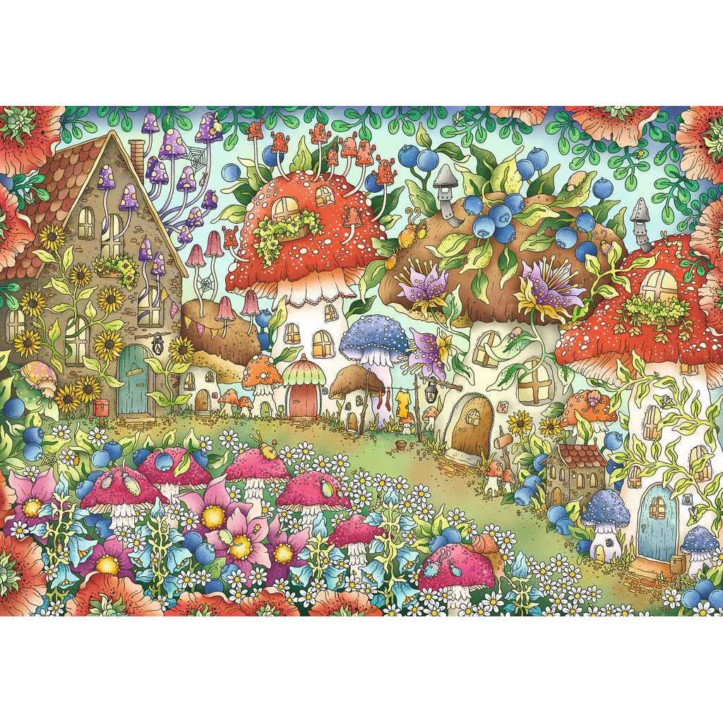 Ravensburger Floral Mushroom House 1000pc Puzzle - Image 2