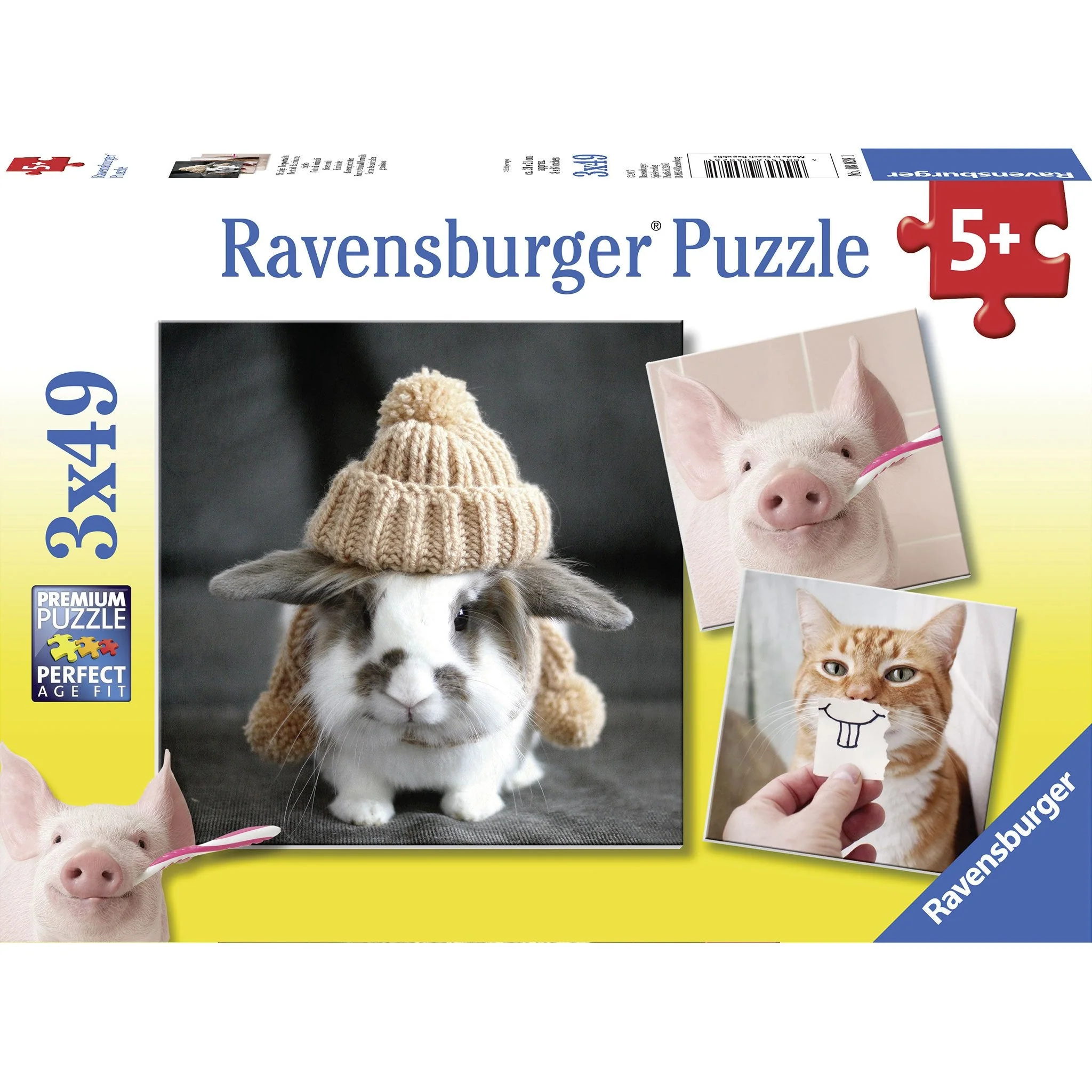 Ravensburger Funny Animal Portraits Puzzle 3x49pc