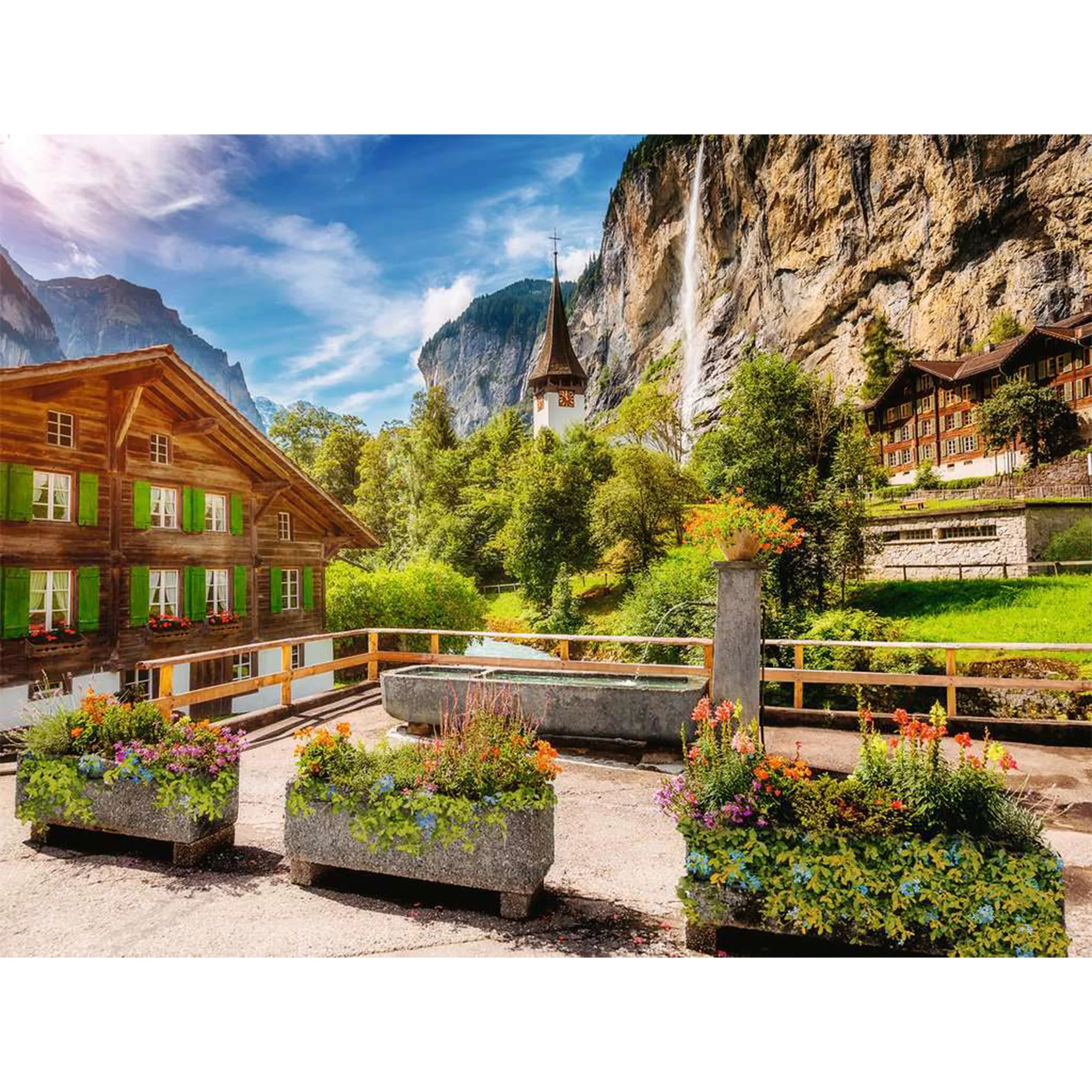 Ravensburger Lauterbrunnen Switzerland Puzzle 500pc Large Format - Image 2