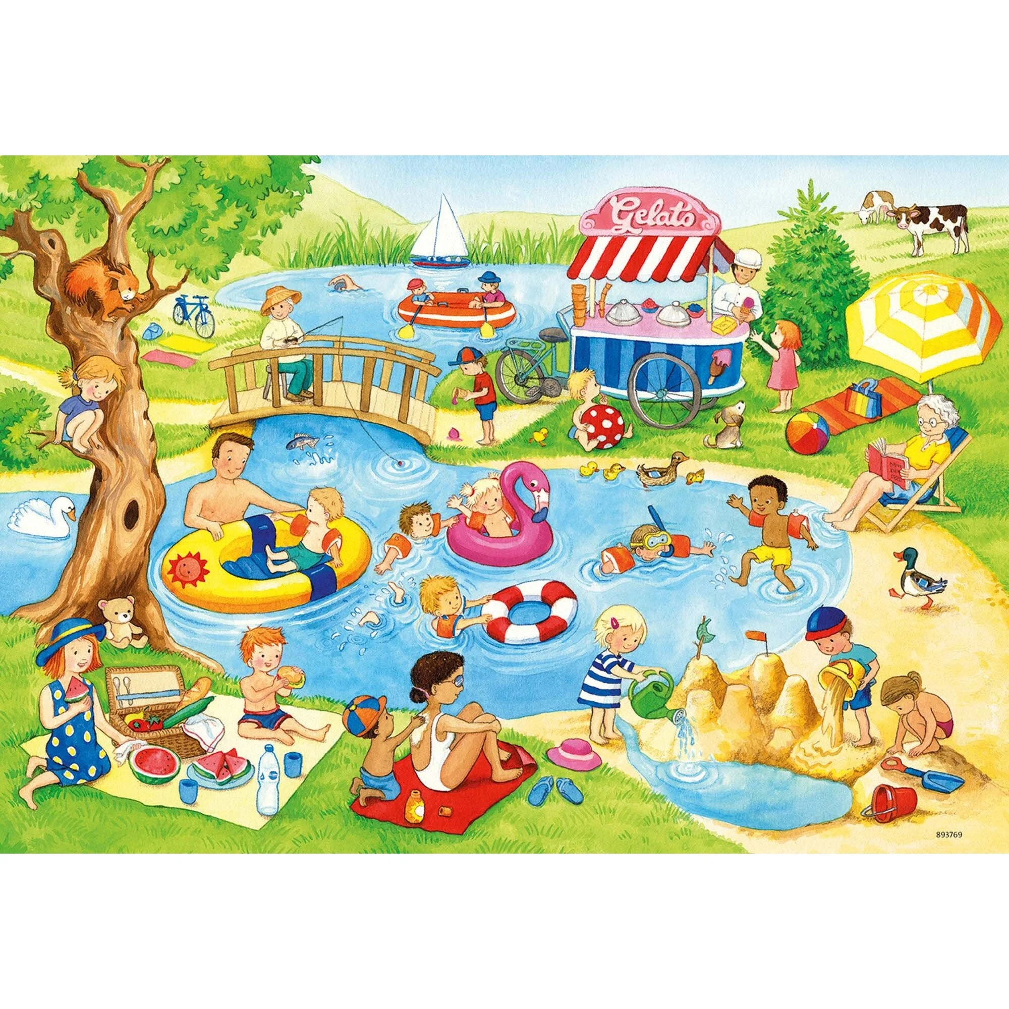 Ravensburger Swimming at the Lake 2x24pc Puzzle - Image 2