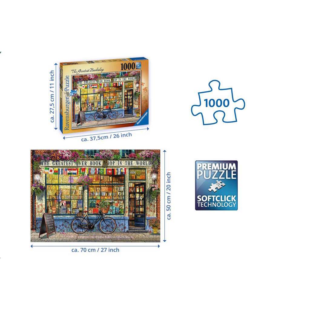 Ravensburger The Greatest Bookshop Puzzle 1000pc - Image 4