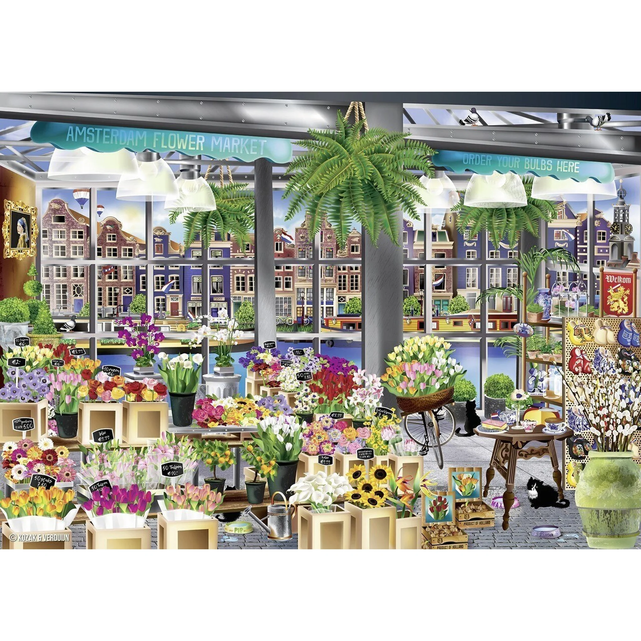 Ravensburger Wanderlust Amsterdam Flower Market 1000pc - Image 2