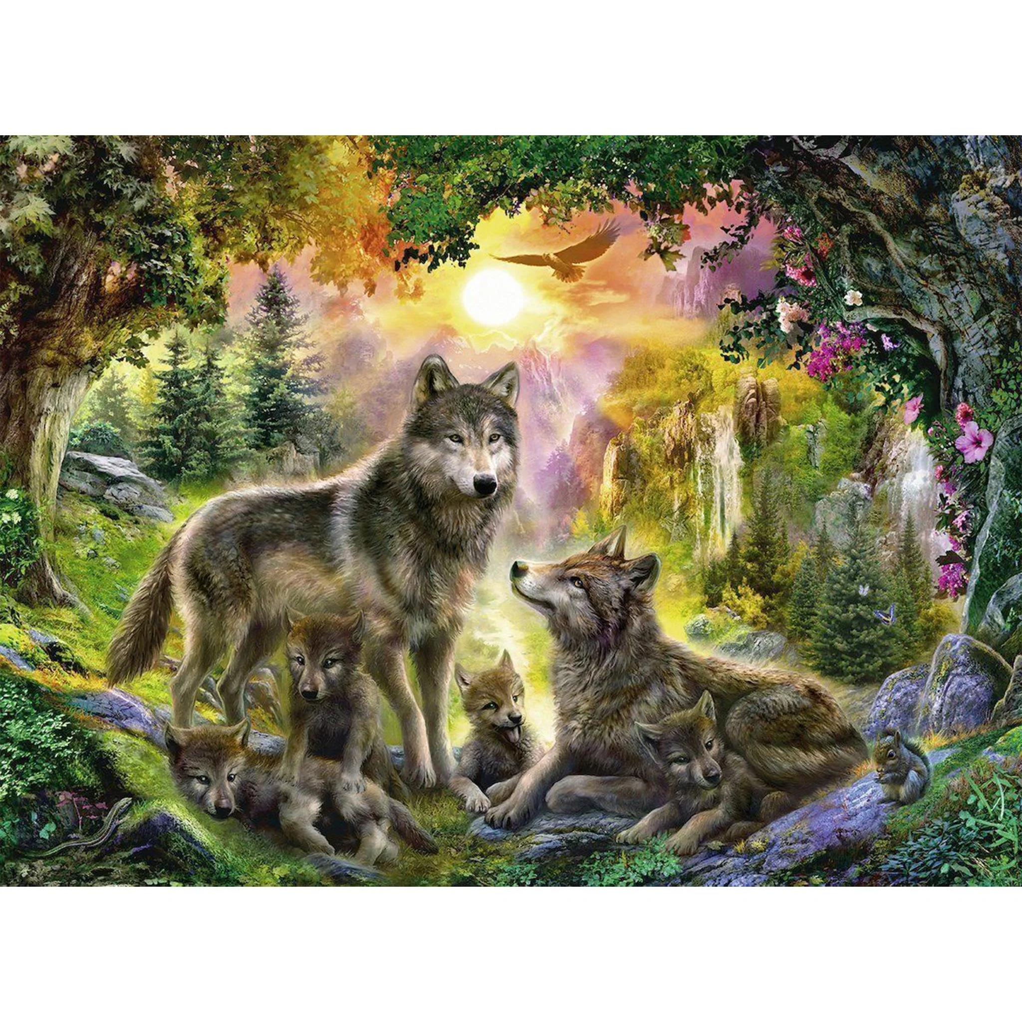 Ravensburger Wolf Family in Sunshine Puzzle 500pc - Image 2