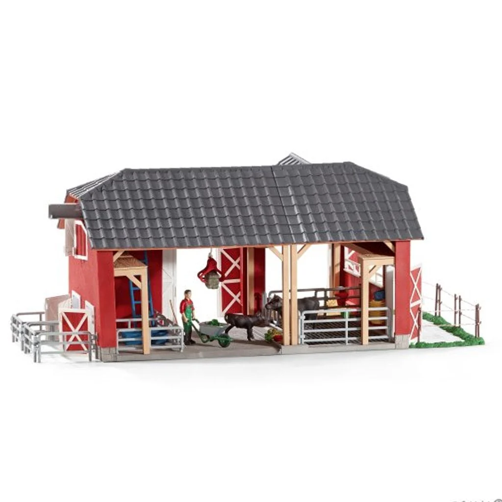 Schleich Large Red Barn with Black Angus - Image 2