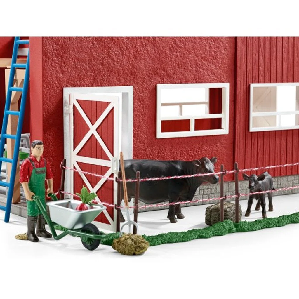 Schleich Large Red Barn with Black Angus - Image 5