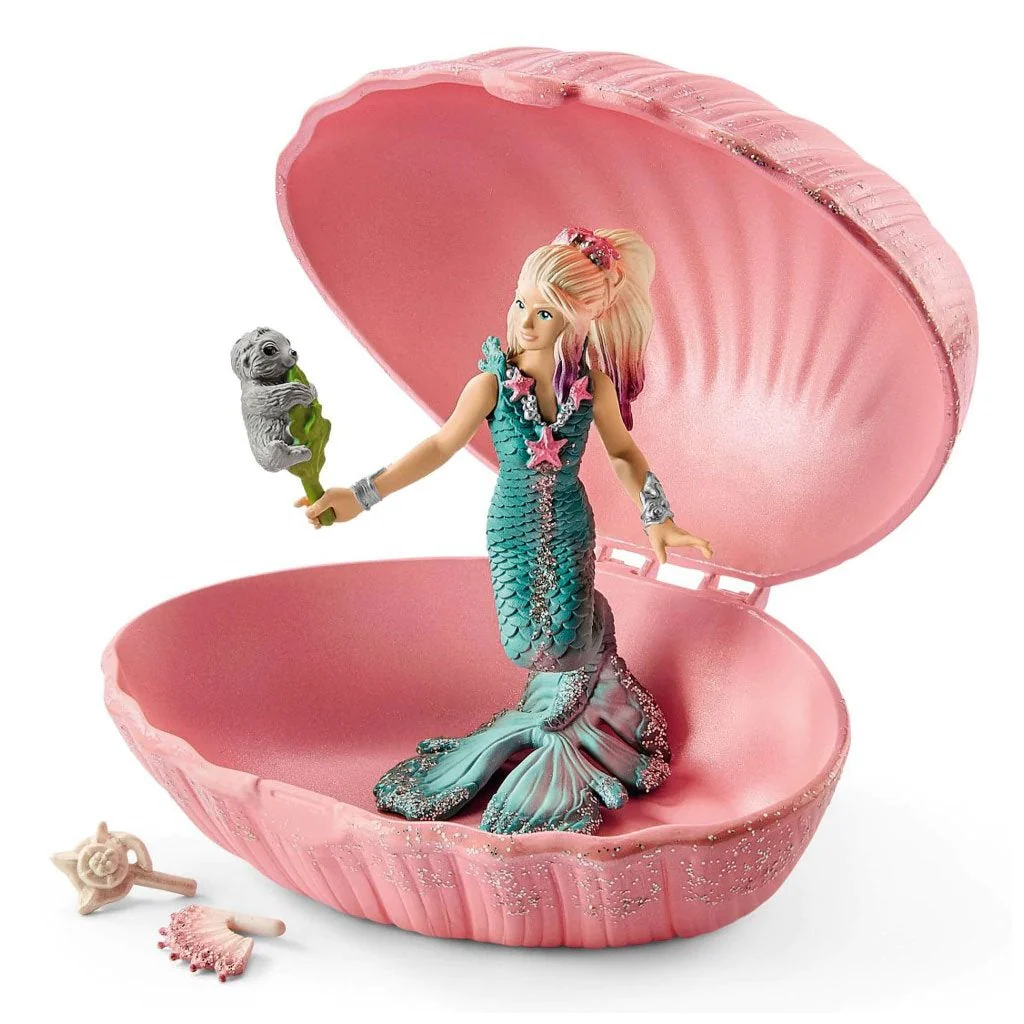 Schleich Mermaid with Baby Seal in Shell