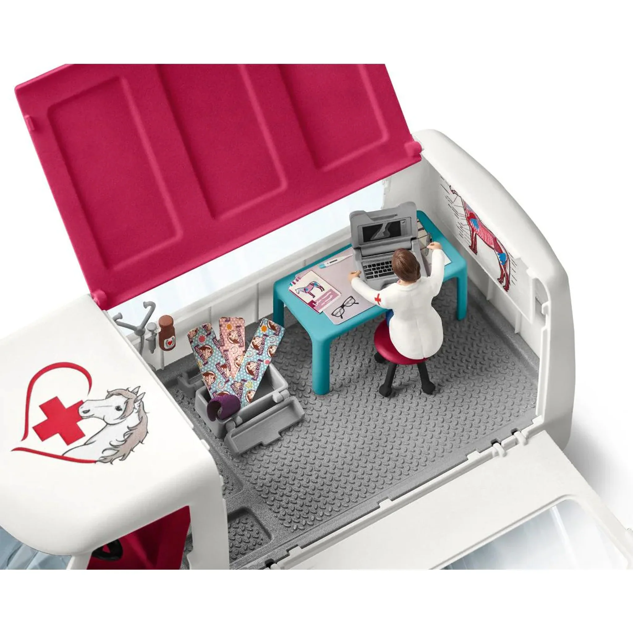 Schleich Mobile Vet with Hanoverian Foal - Incomplete Set - Image 3