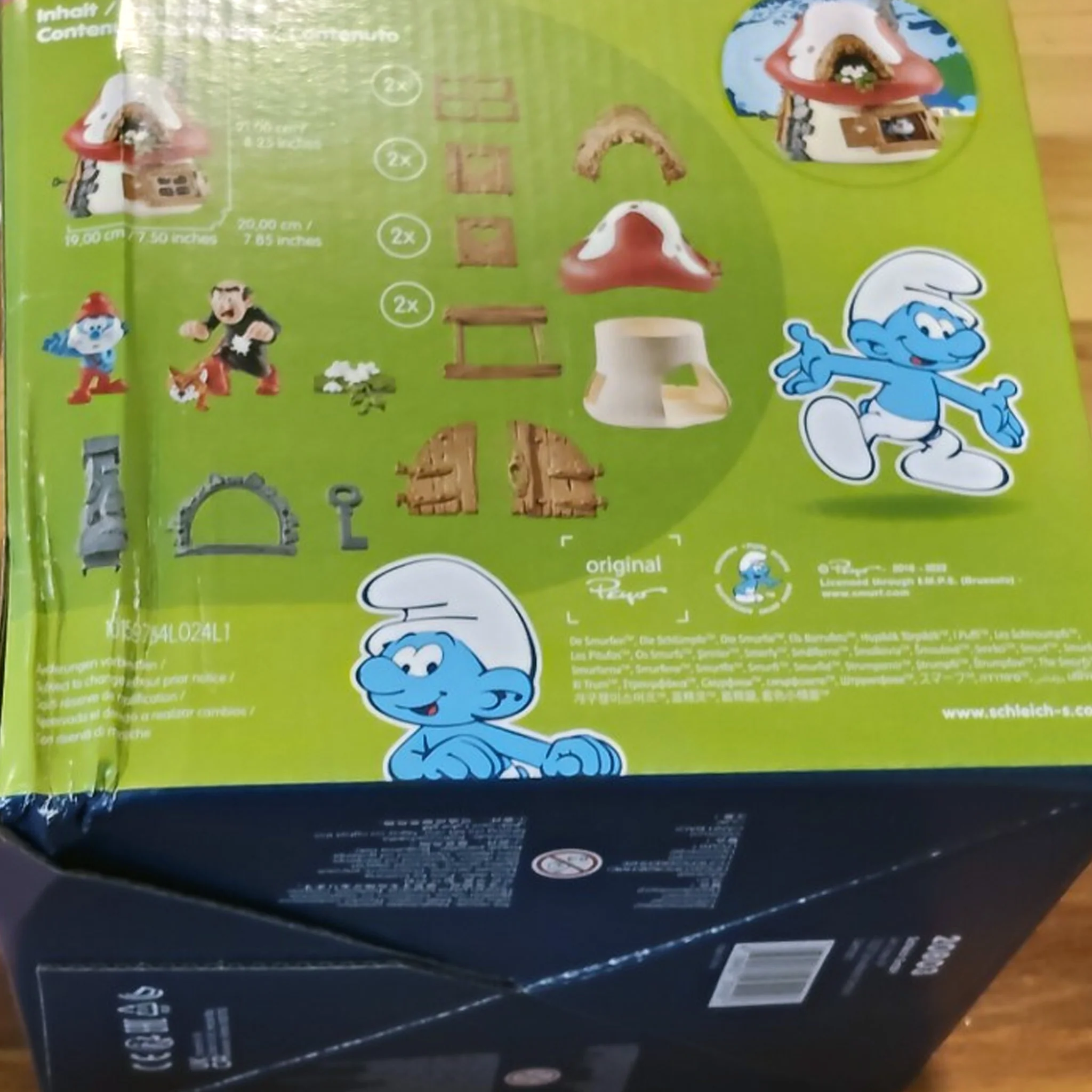 Schleich Smurf House with 2 figurines - Damaged Box - Image 2