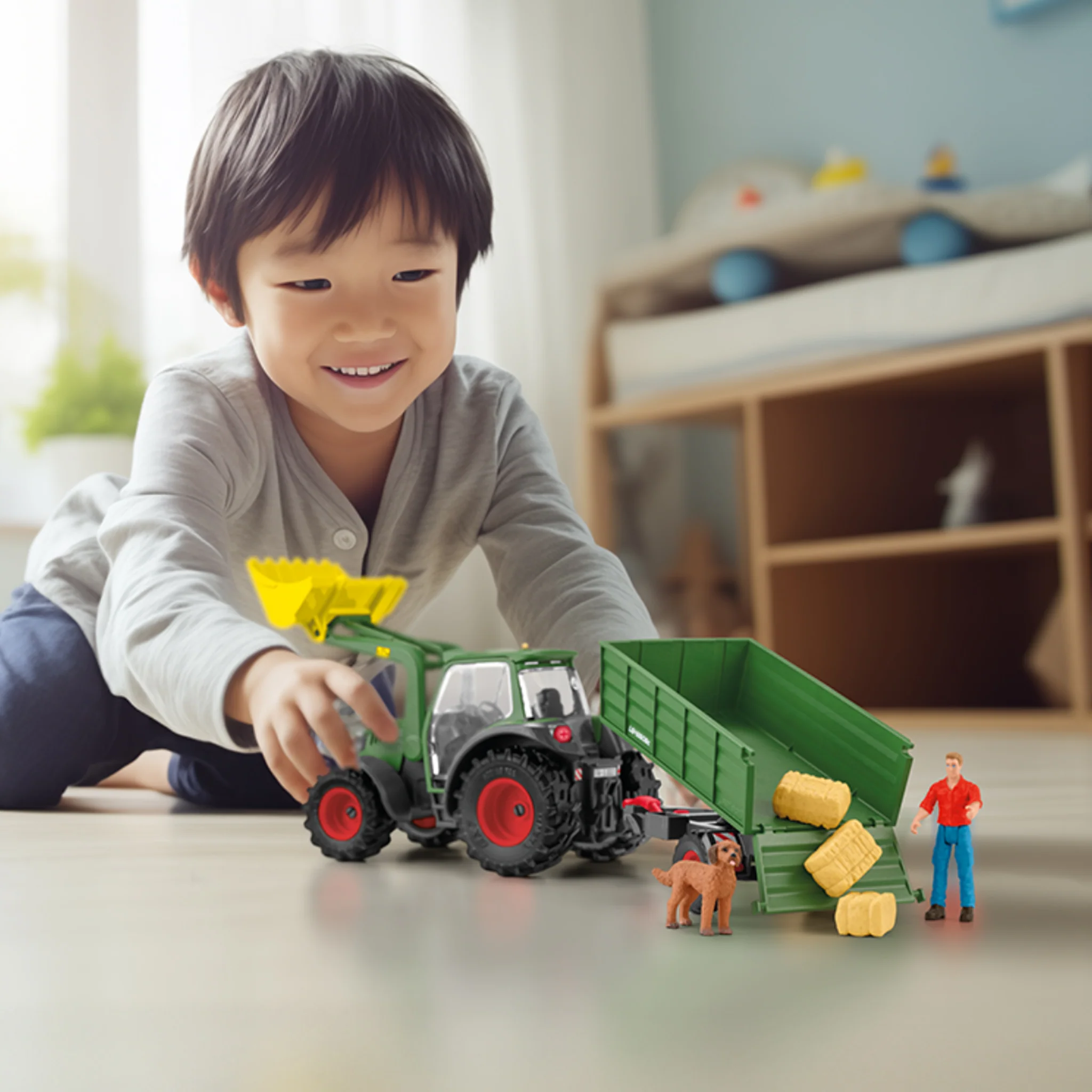 Schleich Tractor with Trailer - Image 3