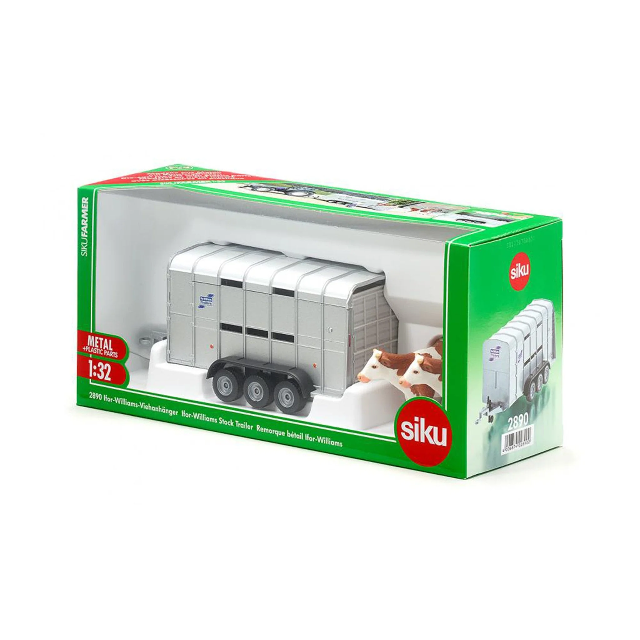 Siku 1:32 IFor-Williams Stock Trailer With 2 Cows - Image 2
