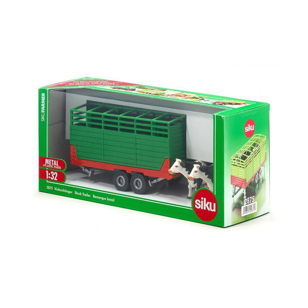 Siku 1:32 Stock Trailer with Two Cows - Image 2