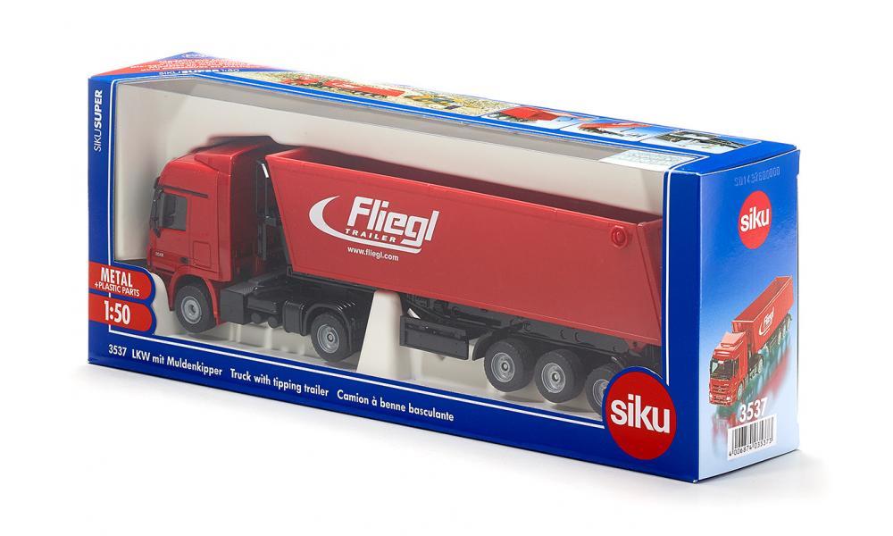 Siku 1:50 Mercedes Actros with Tip Trailer (Red) - Image 2