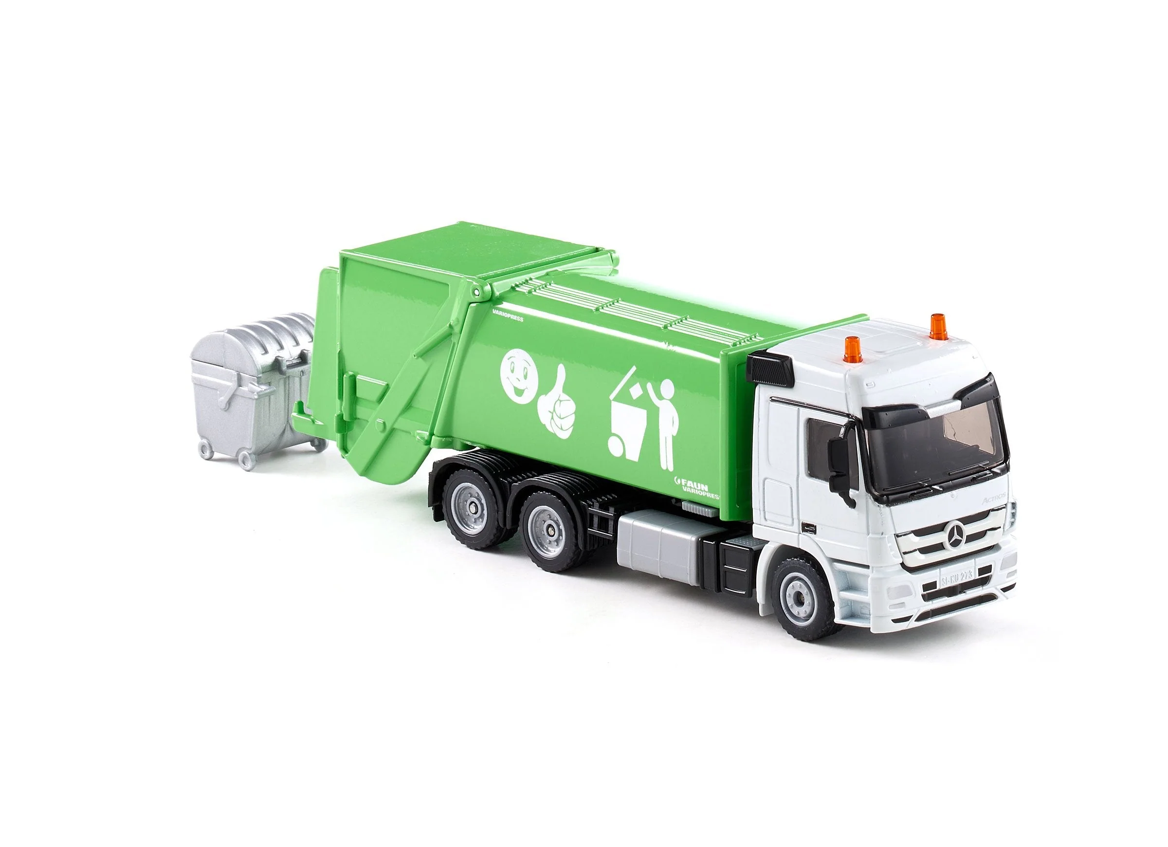 Siku 1:50 Mercedes Rubbish Truck with Skip - Image 28