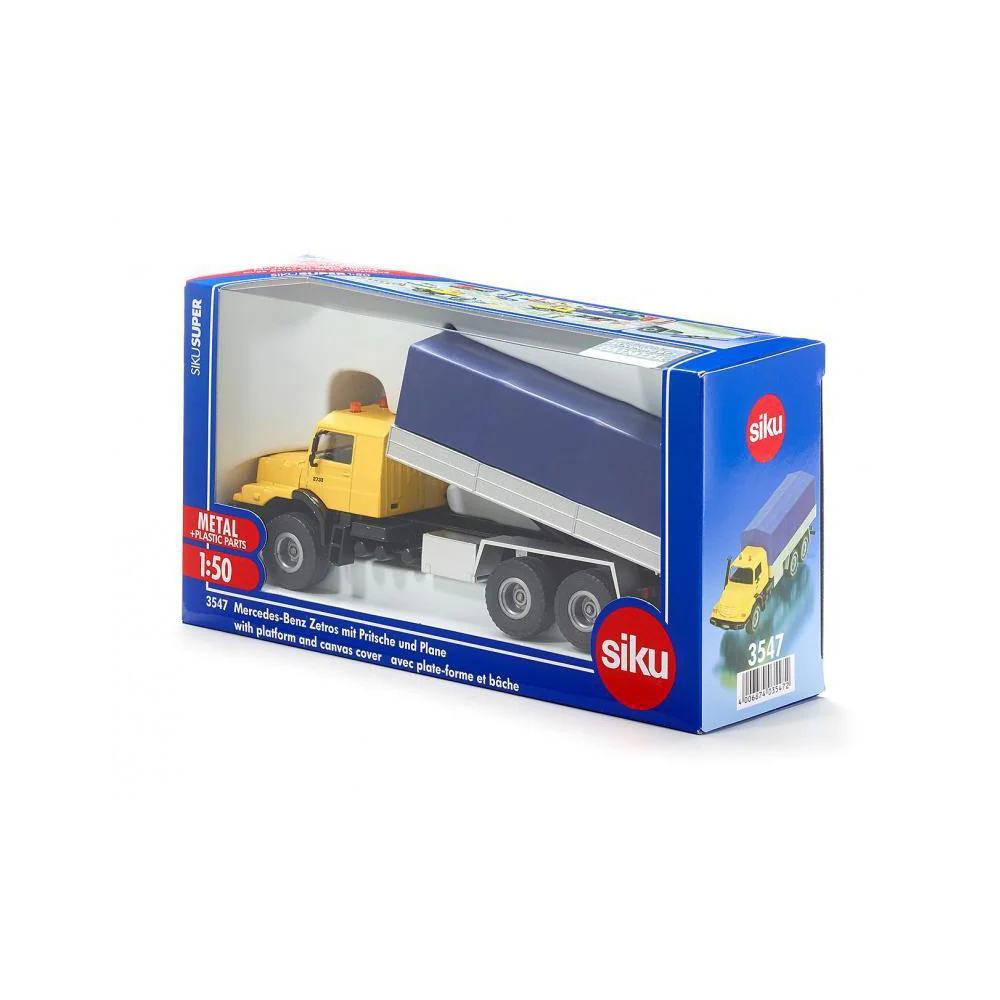 Siku 1:50 Mercedes Zetros with Covered Tray - Image 2