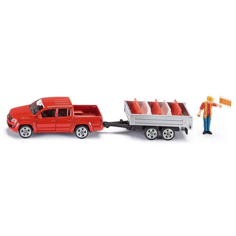 Siku 1:55 VW Amarok Pick-Up with Trailer