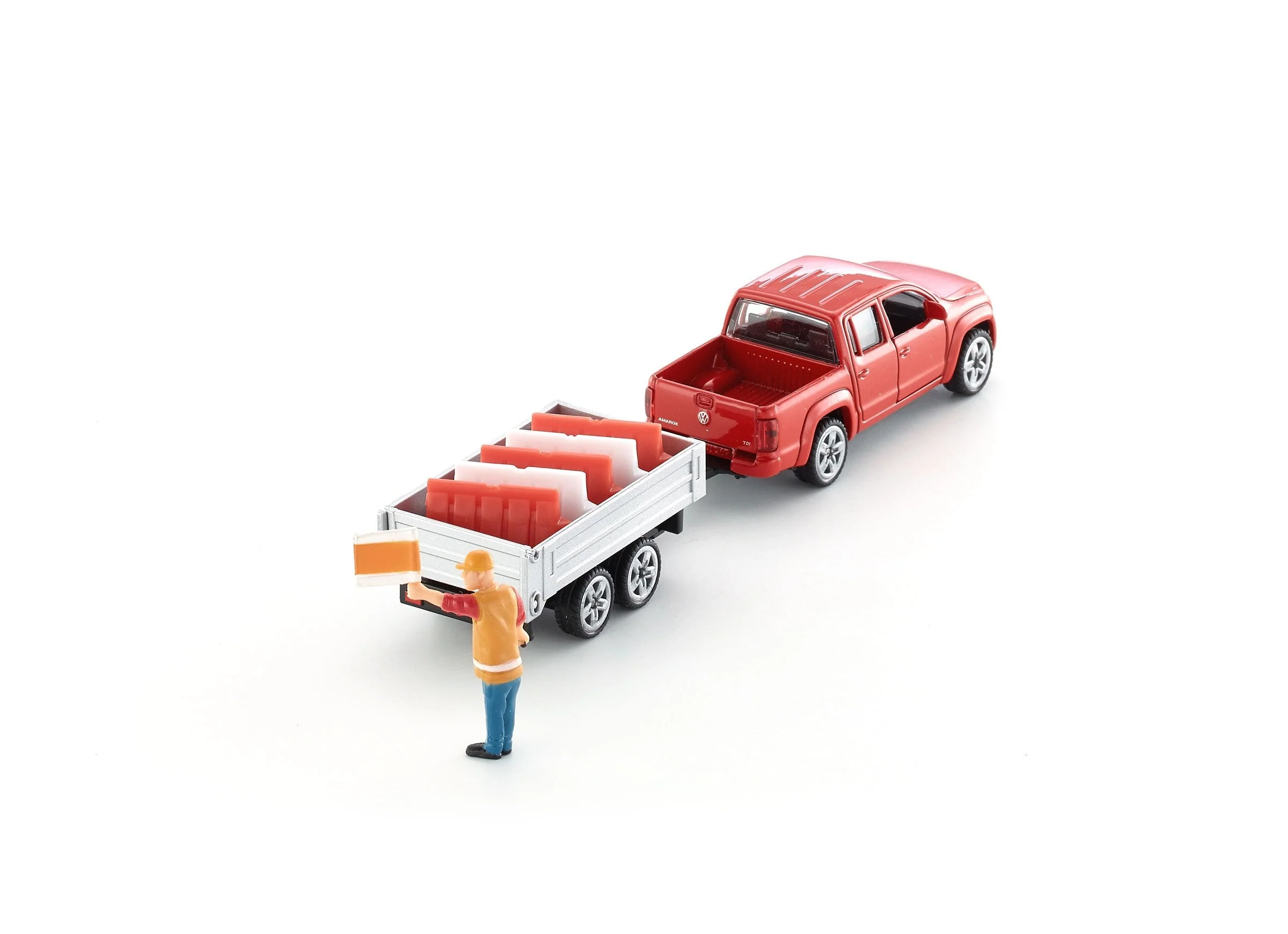 Siku 1:55 VW Amarok Pick-Up with Trailer - Image 14