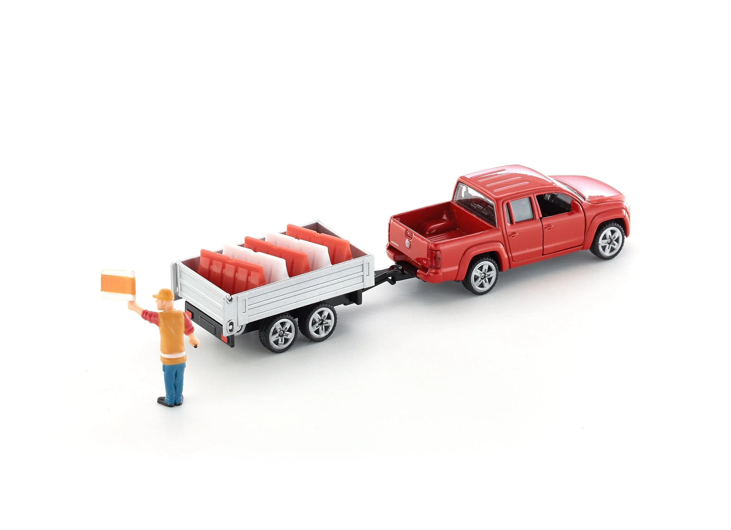 Siku 1:55 VW Amarok Pick-Up with Trailer - Image 16