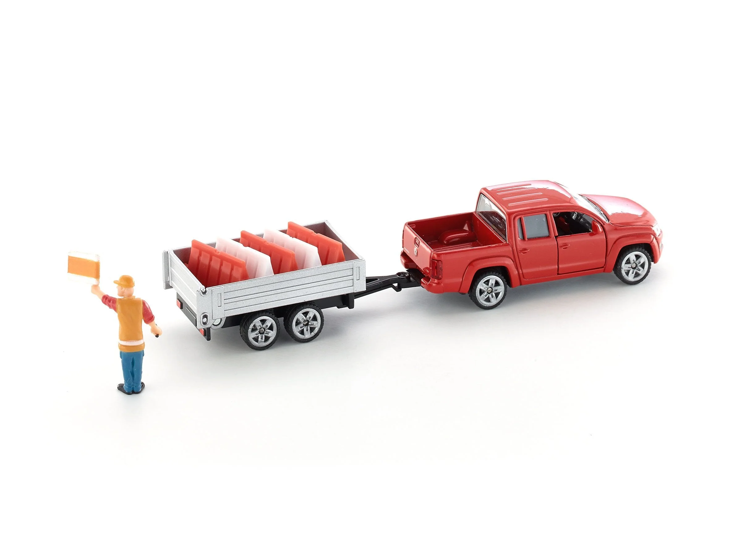 Siku 1:55 VW Amarok Pick-Up with Trailer - Image 17
