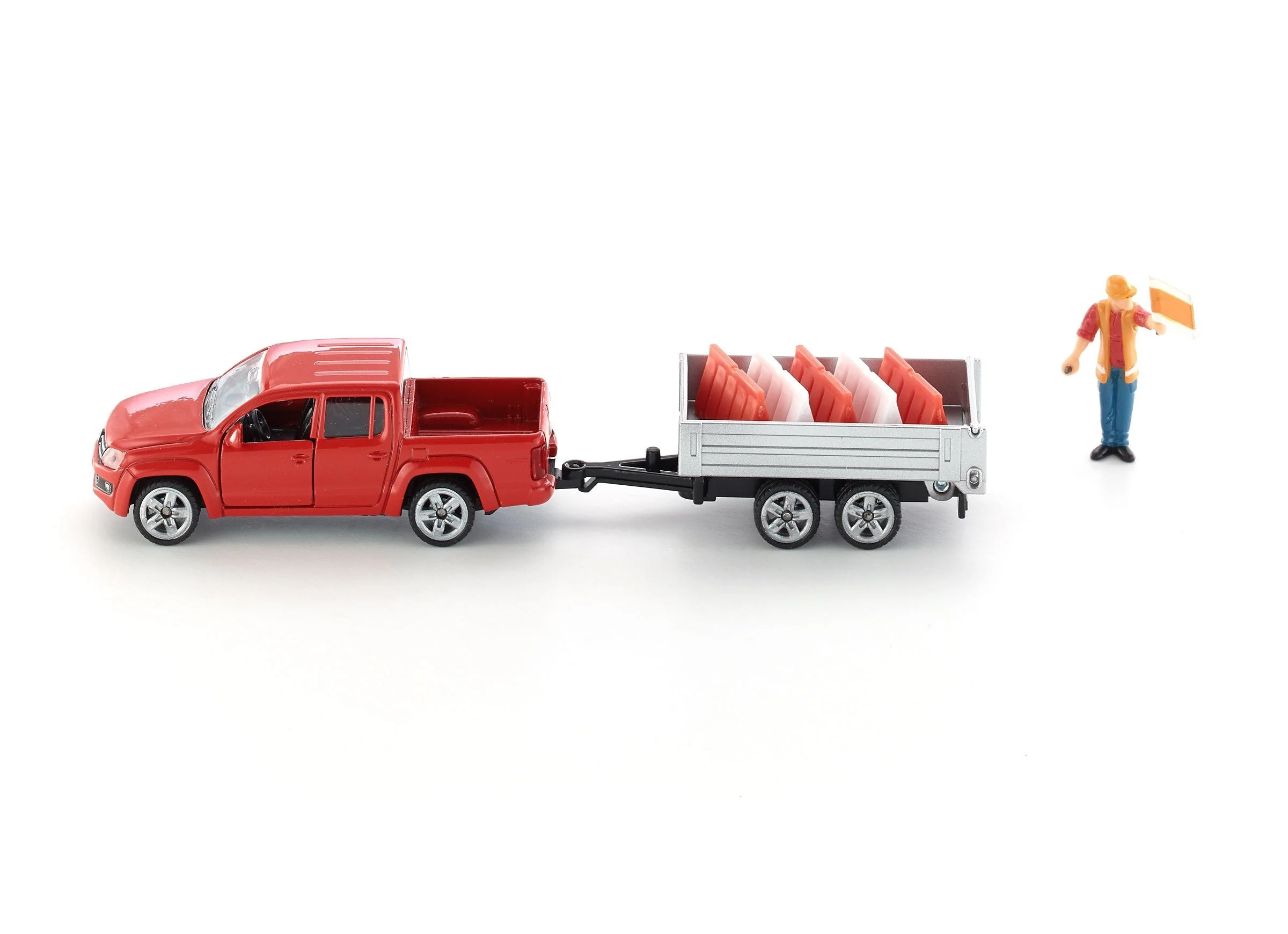 Siku 1:55 VW Amarok Pick-Up with Trailer - Image 3