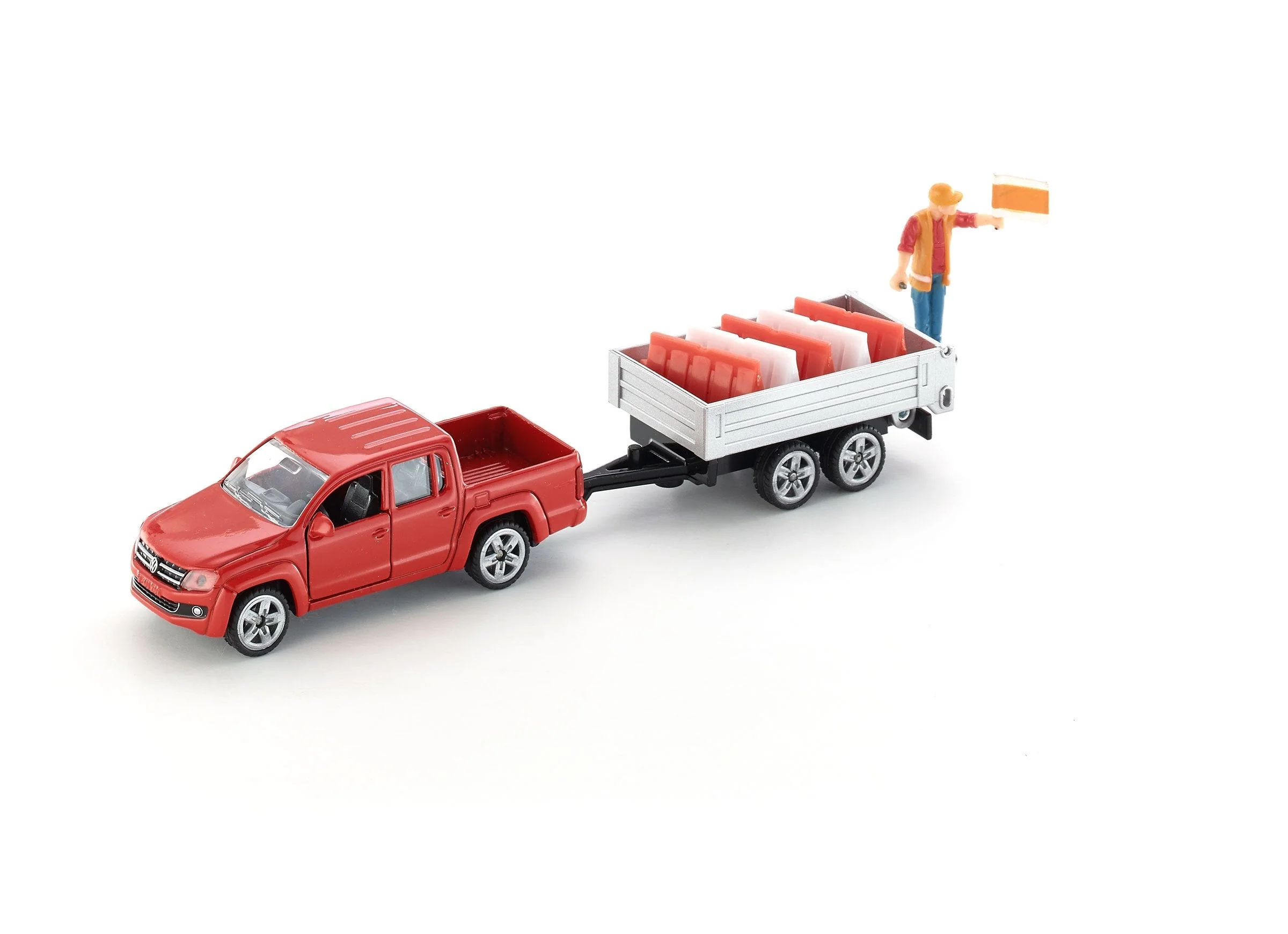 Siku 1:55 VW Amarok Pick-Up with Trailer - Image 32