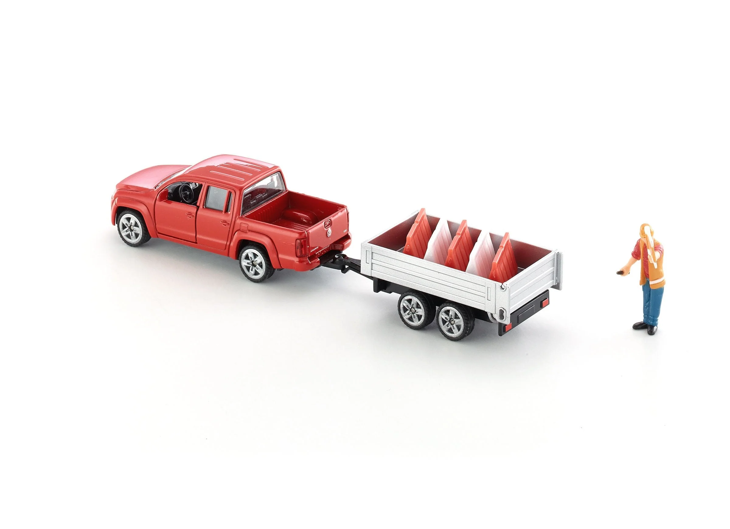 Siku 1:55 VW Amarok Pick-Up with Trailer - Image 6