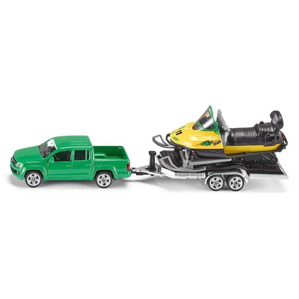 Siku 1:55 VW Amarok with Trailer & Snow Mobile