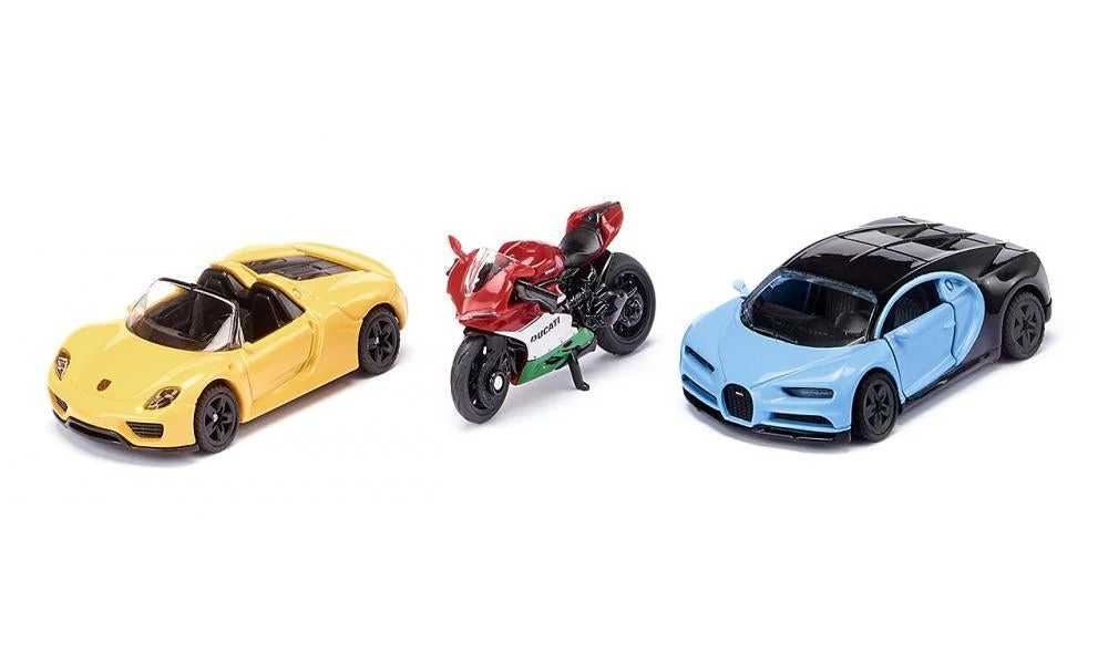 Siku 3pc Sports Car & Motorbike Set - Image 2