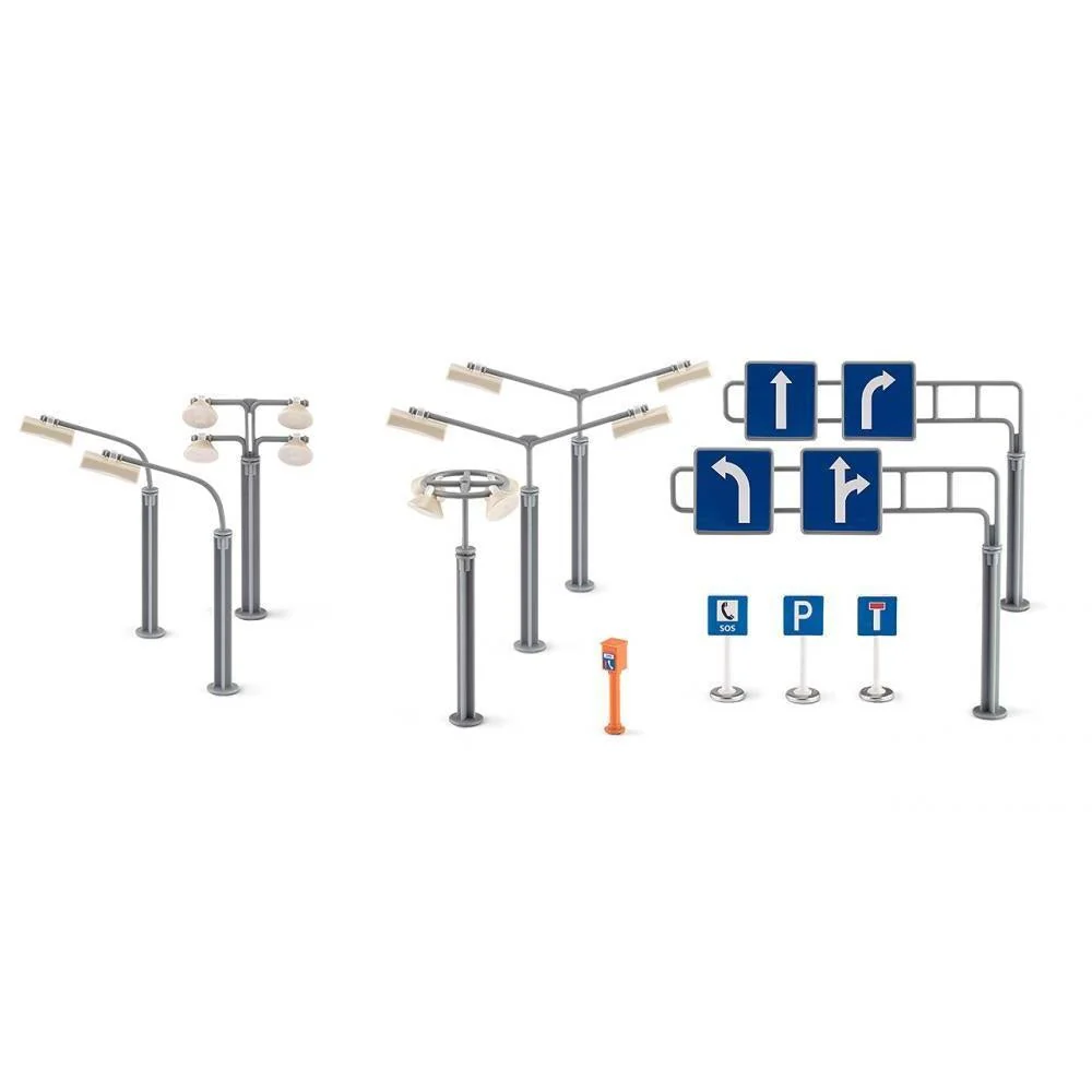 Siku World City Road Signs & Street Lamps