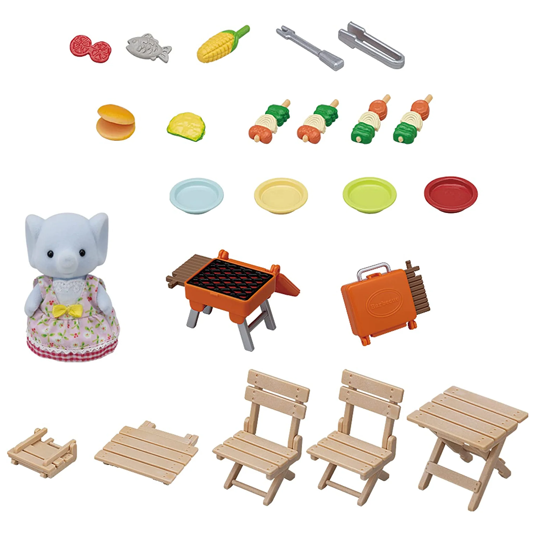 Sylvanian Families BBQ Picnic Set with Elephant Girl - Image 3
