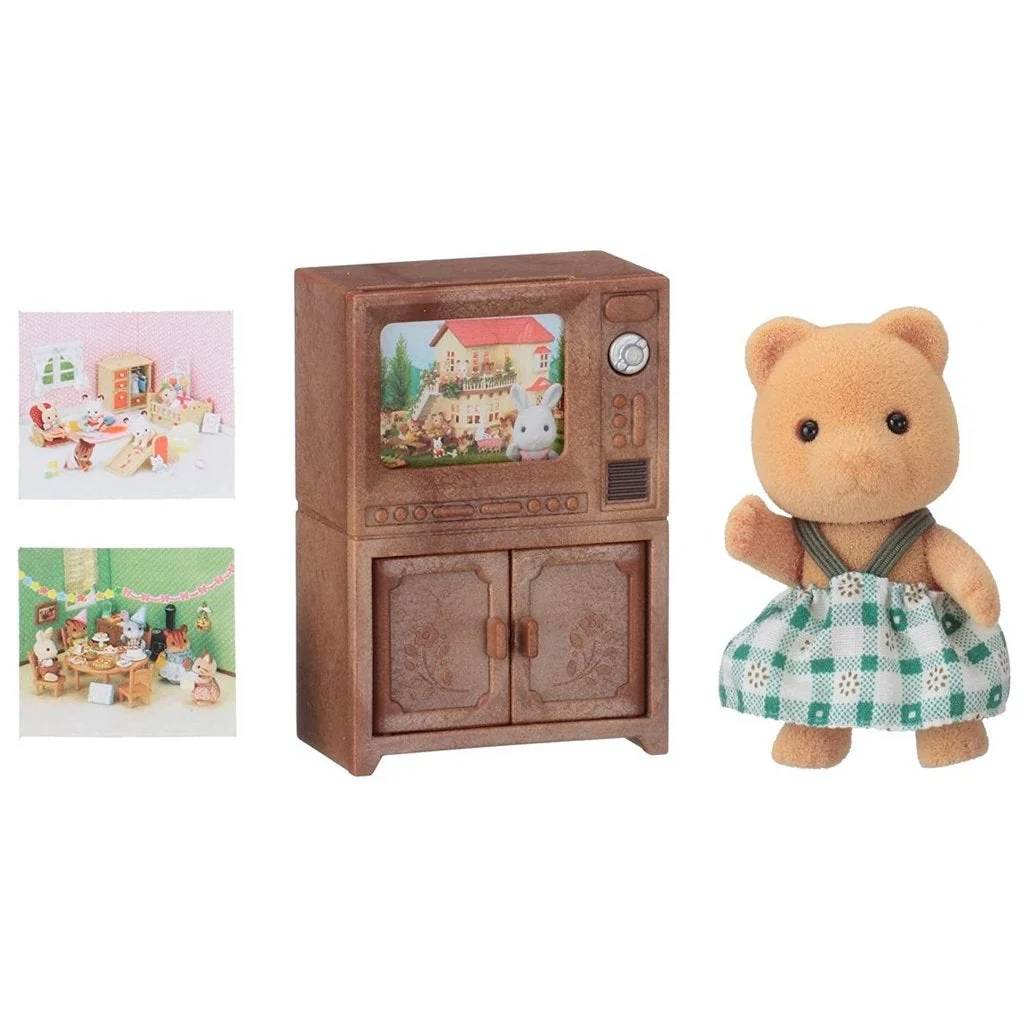 Sylvanian Families Bear Sister with TV Set - Damaged Box - Image 2