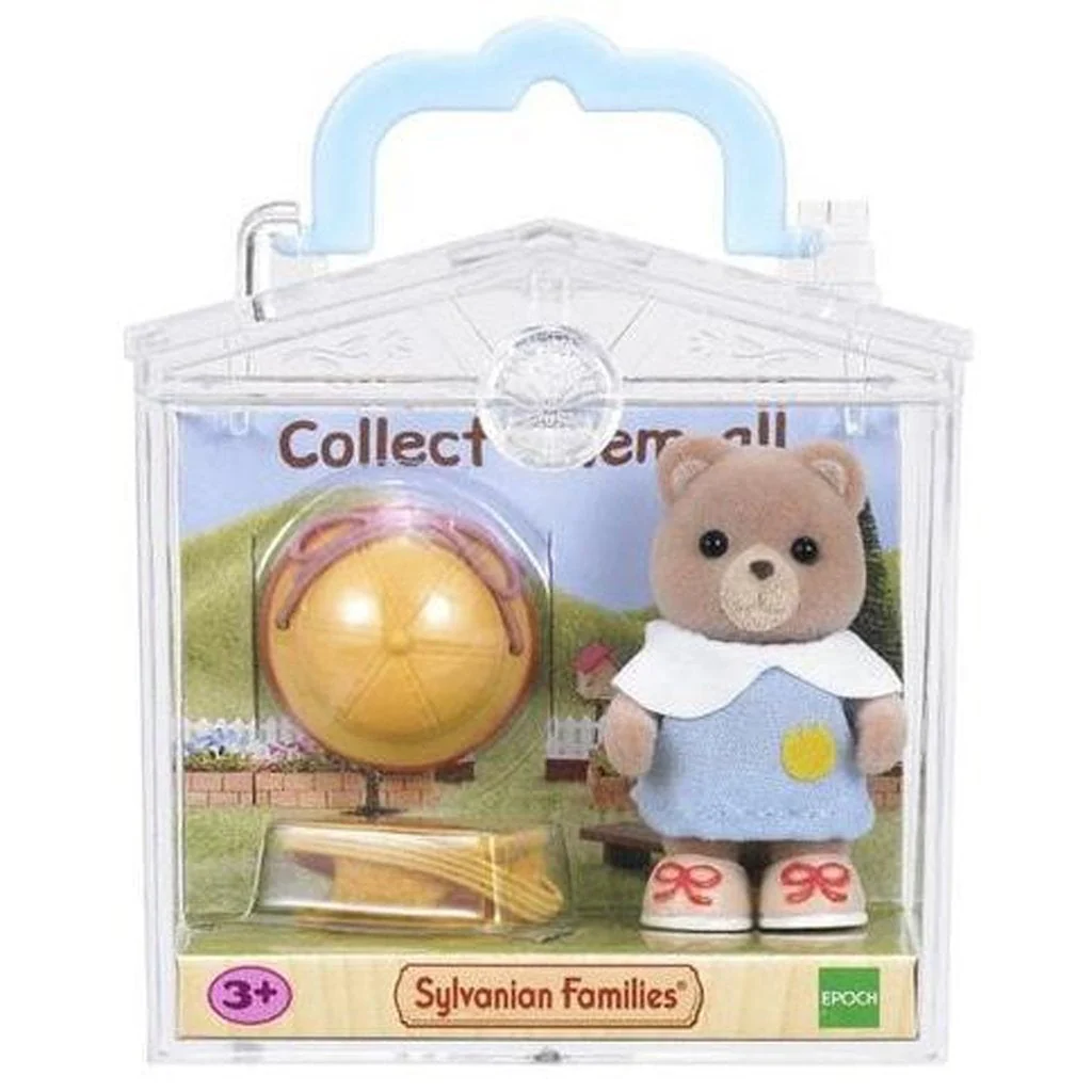 Sylvanian Families Carry Case Bear with Yellow Hat & Bag