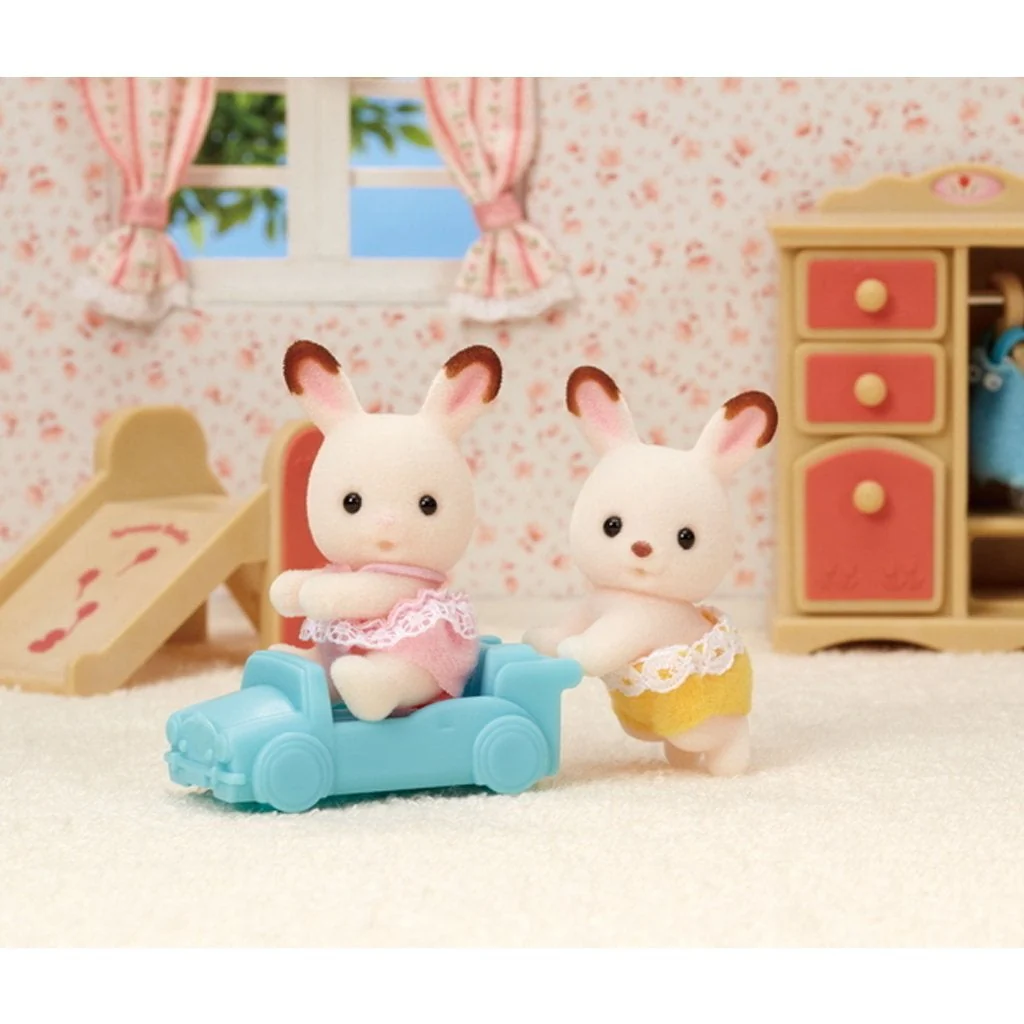Sylvanian Families Chocolate Rabbit Twins with Ride-on - Image 2